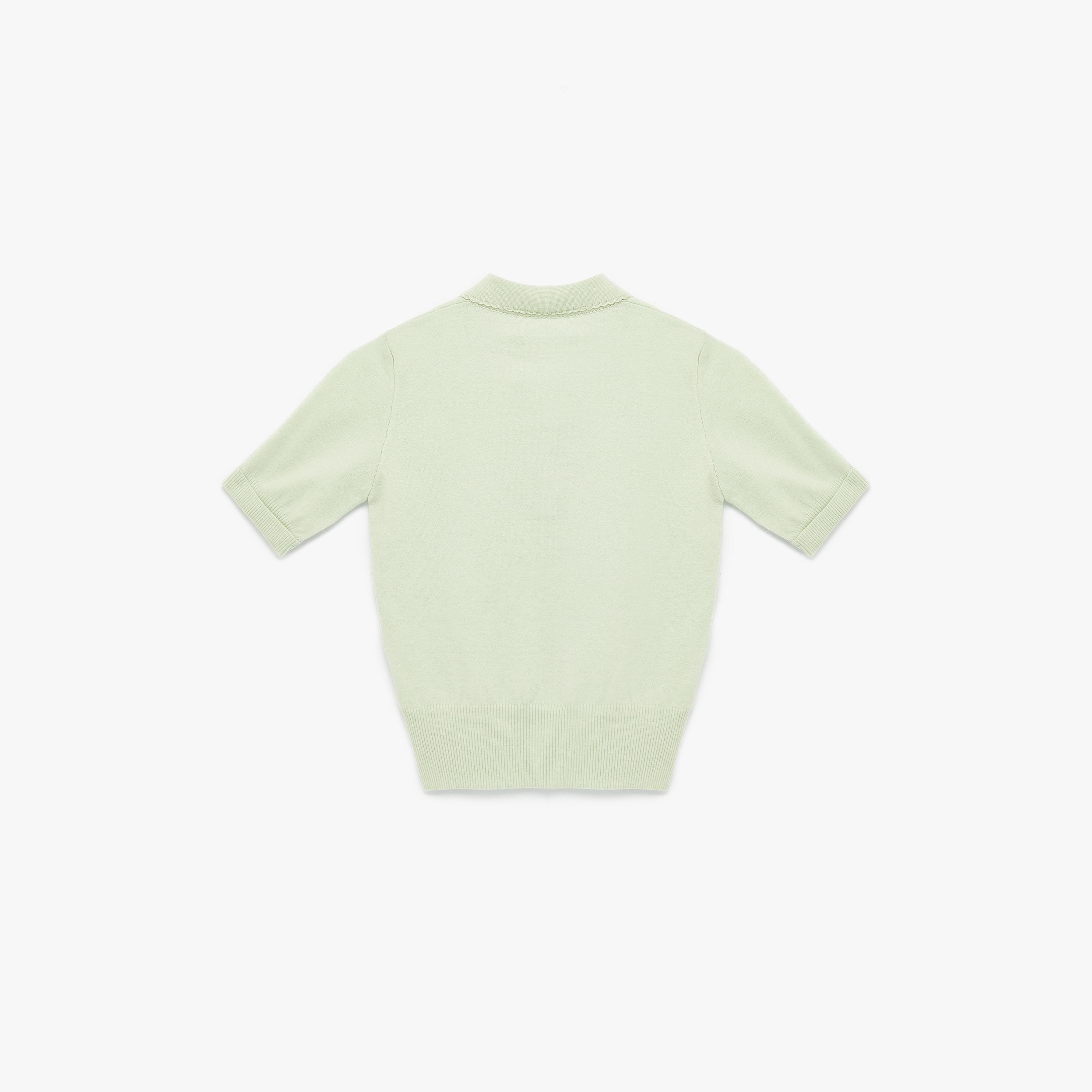 تيشيرت بولو محبوك بياقة للنساء من كوتون-women-clothing-tshirts-image-4