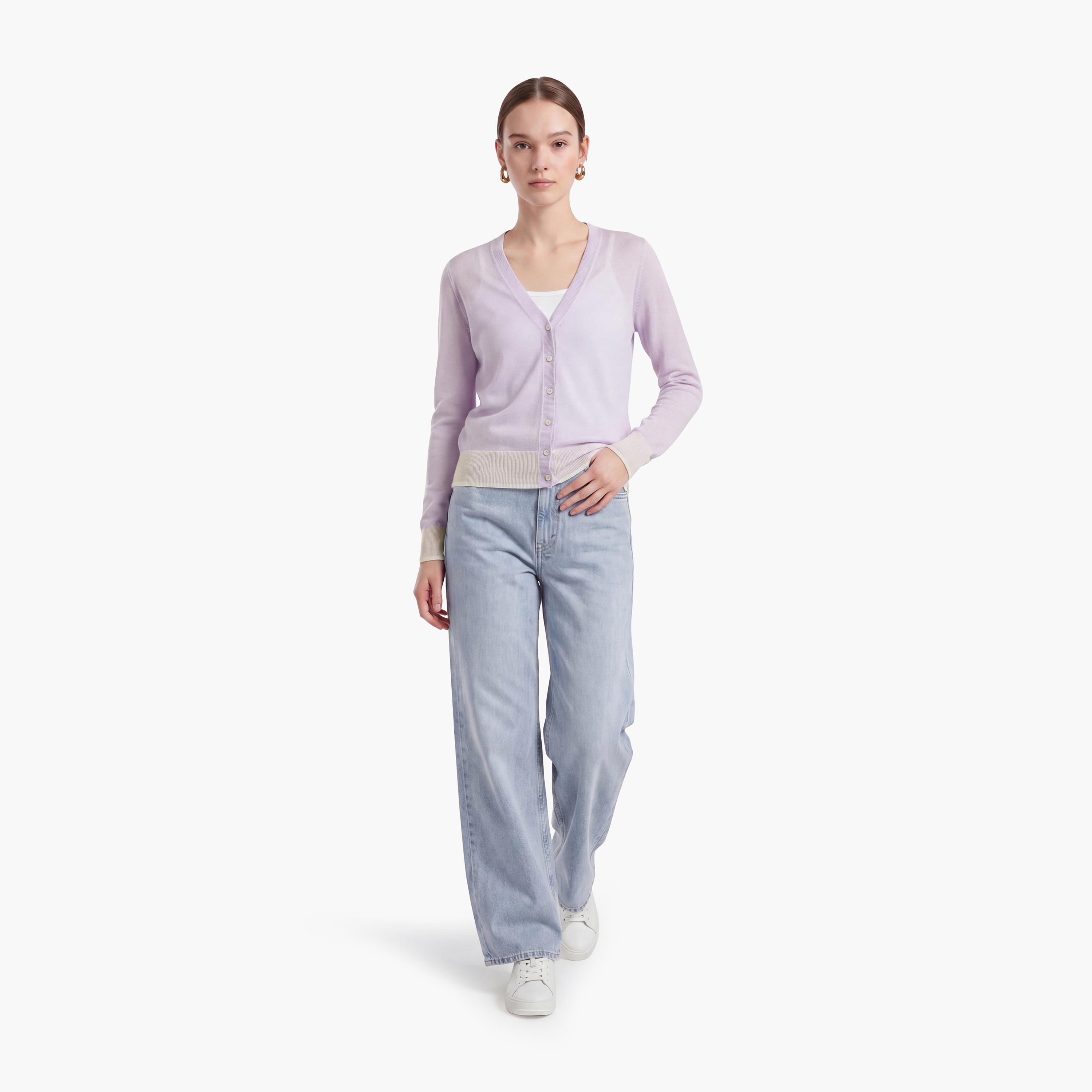 KOTON Purple Women's Cardigan-women-winterwear-cardigansandjumpers-cardigans-image-2