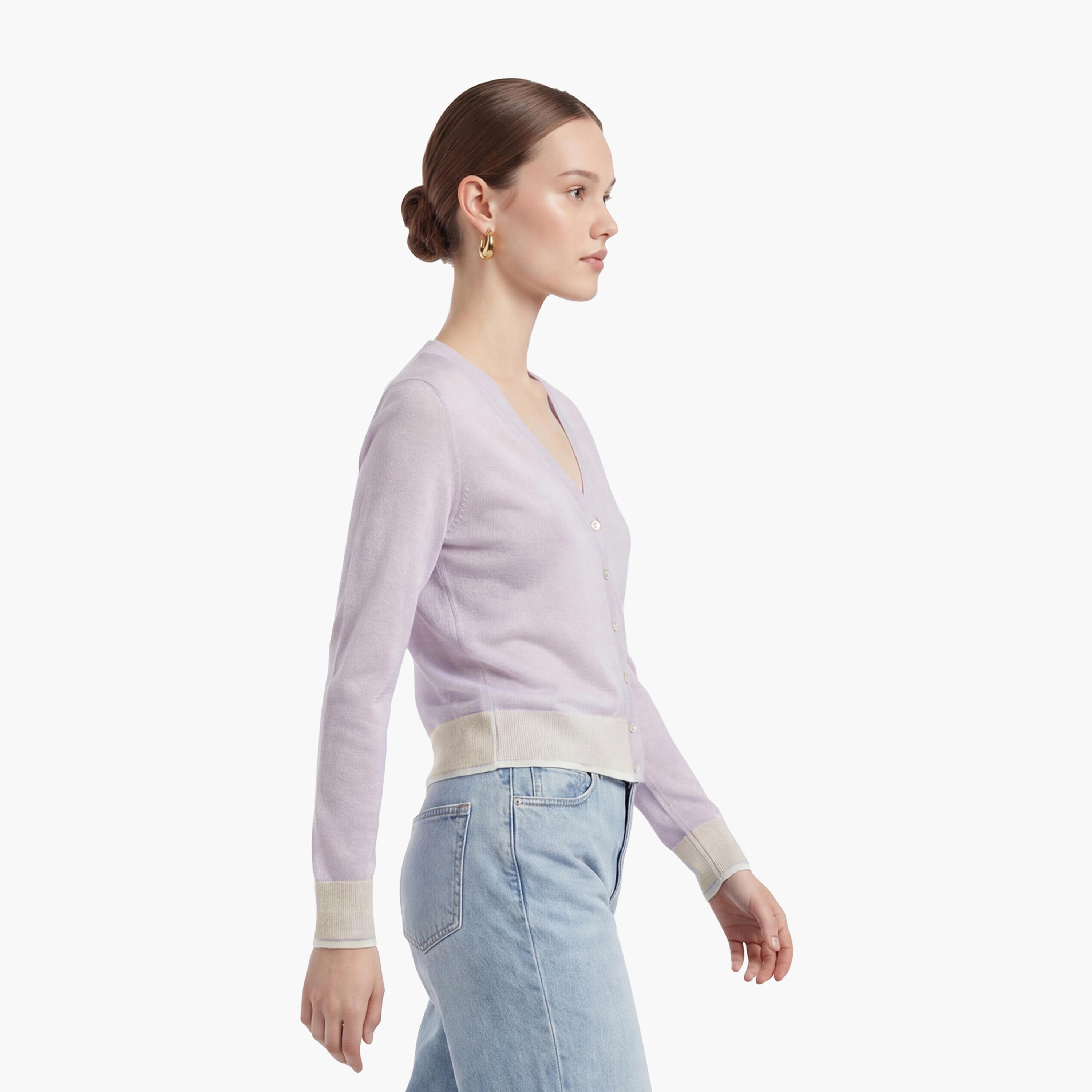 KOTON Purple Women's Cardigan-women-winterwear-cardigansandjumpers-cardigans-image-3