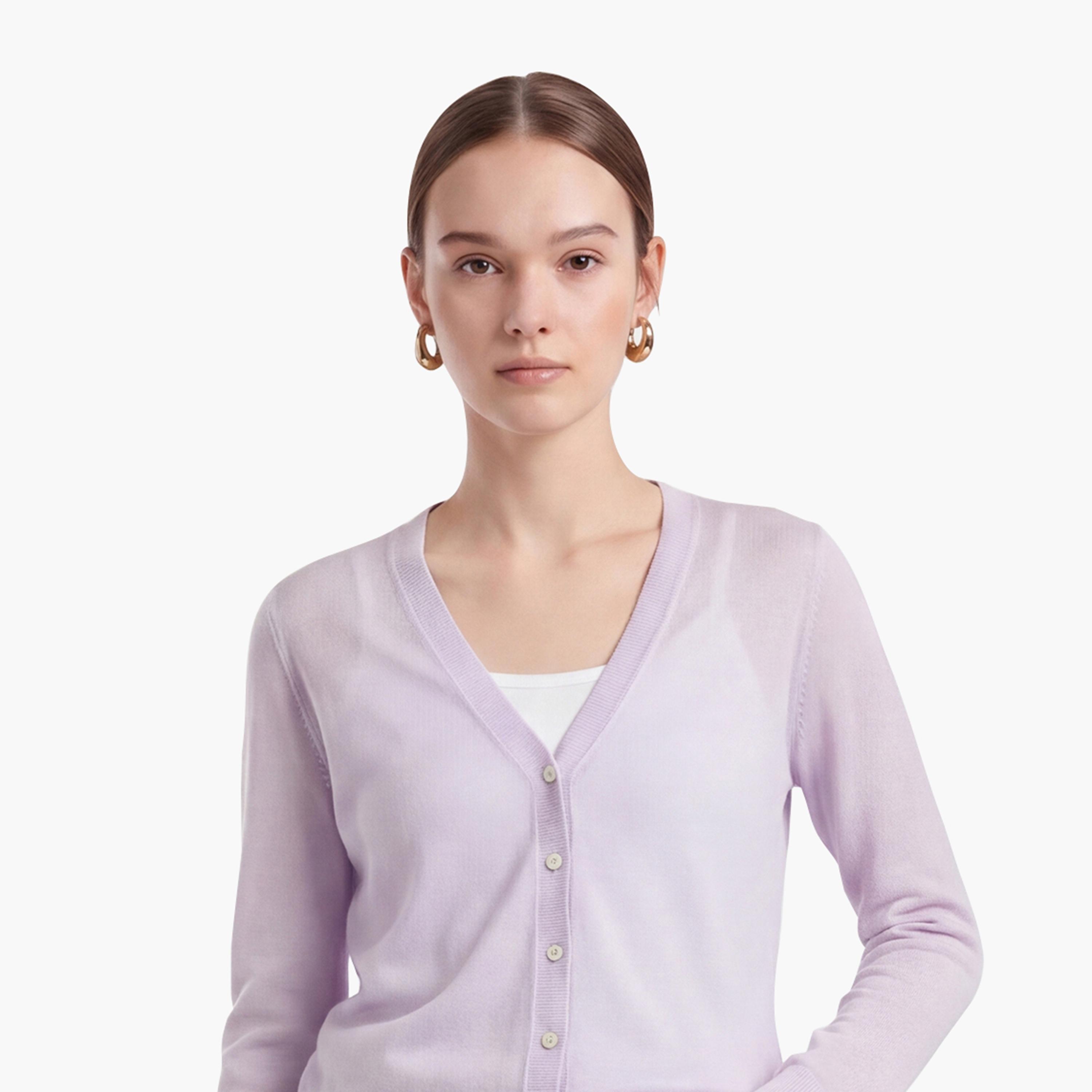 KOTON Purple Women's Cardigan-women-winterwear-cardigansandjumpers-cardigans-image-5