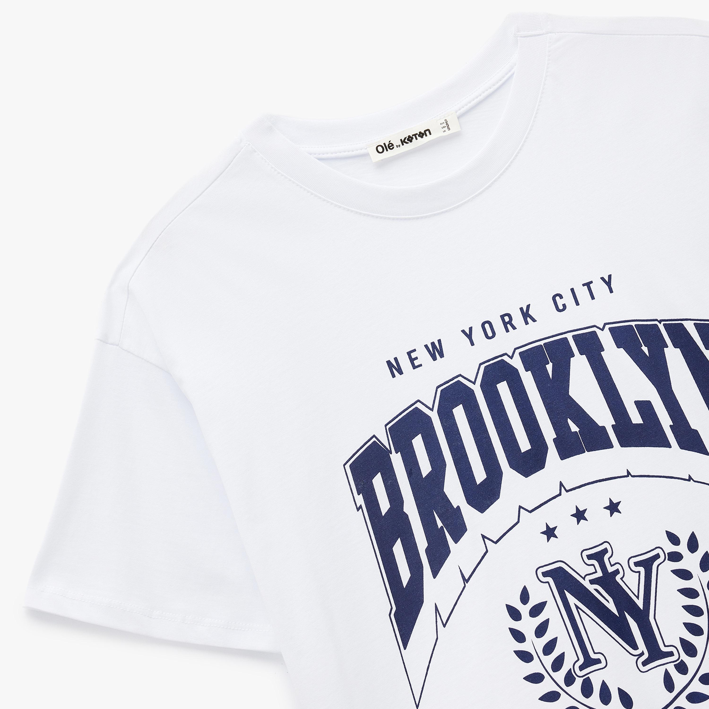 KOTON White Text-Print Cotton Women's T-Shirt-women-clothing-tshirts-image-6