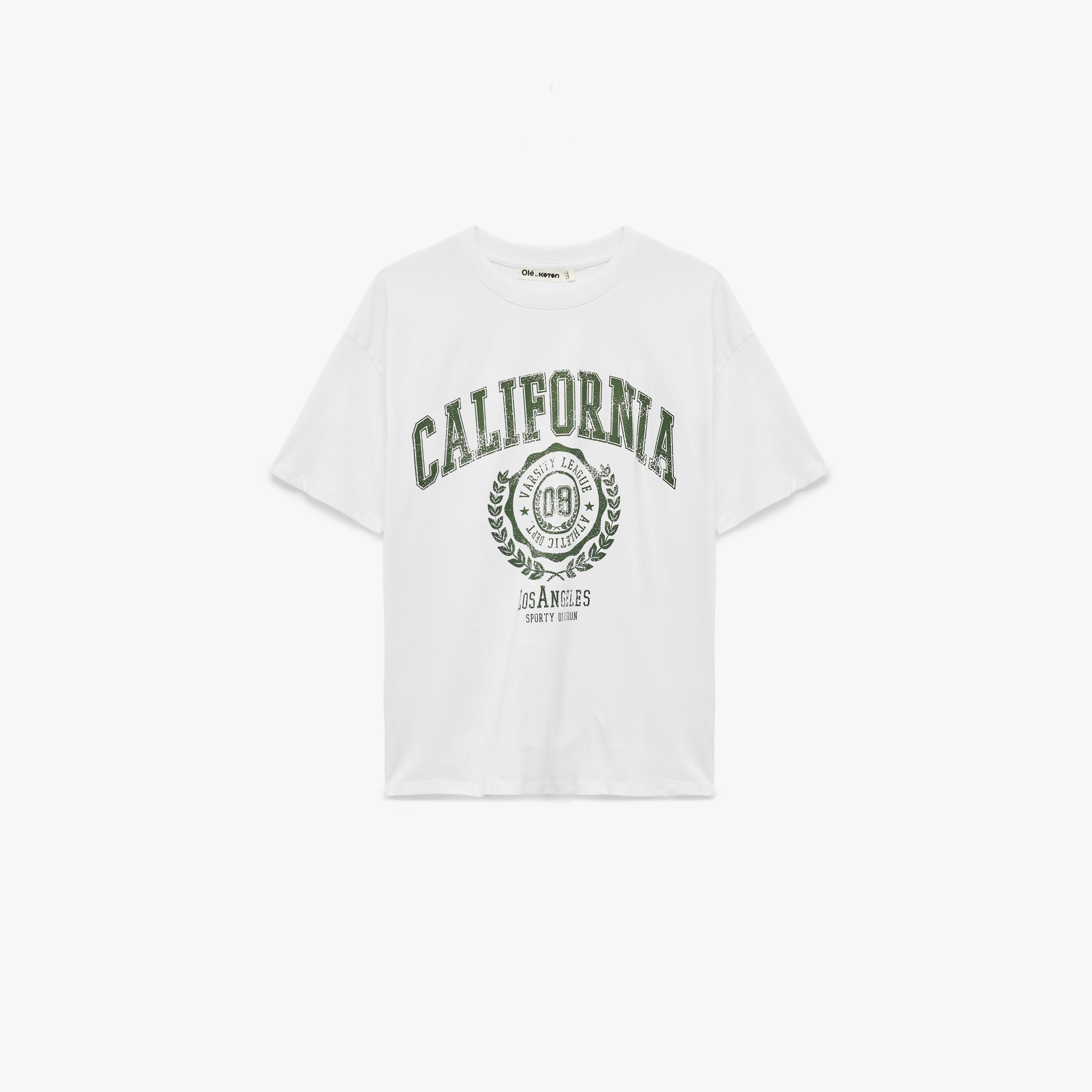 KOTON White Text-Print Cotton Women's T-Shirt-women-clothing-tshirts-image-3