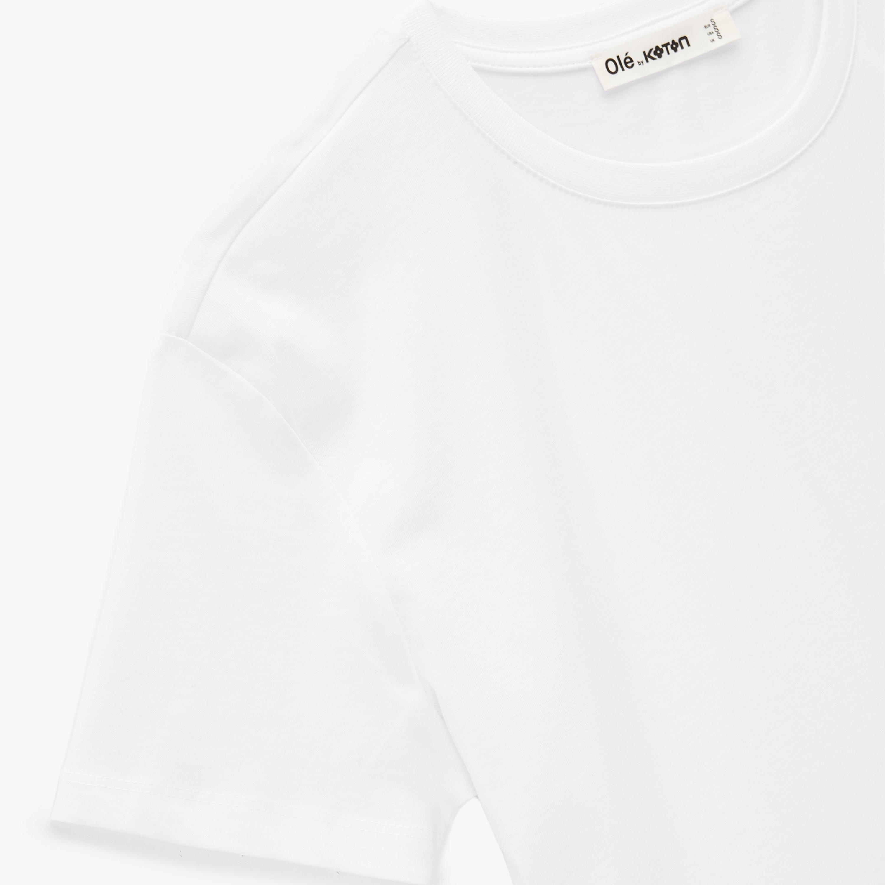KOTON White Cotton Women's T-Shirt-women-clothing-tshirts-image-5