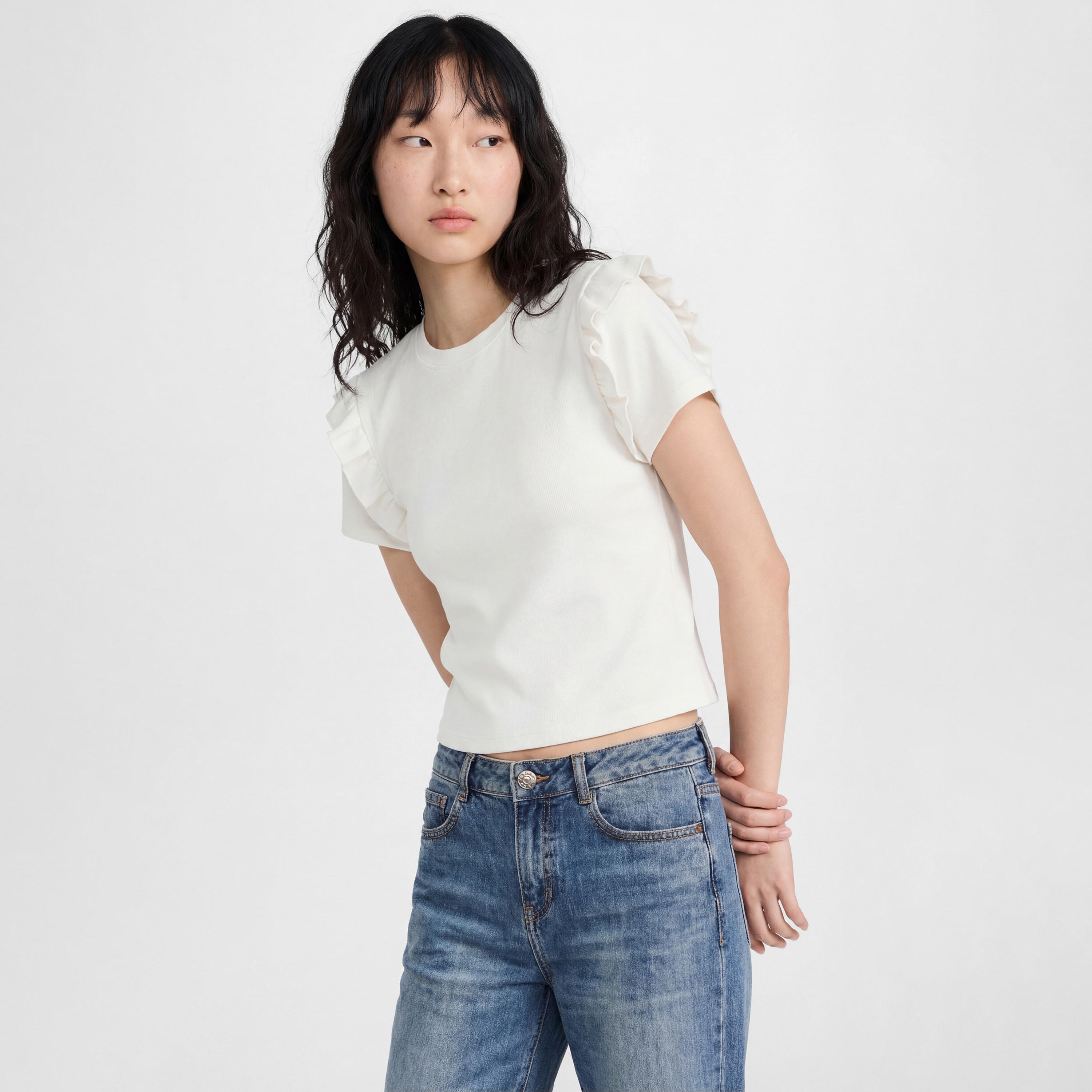 KOTON White Frilled Women's Top-women-clothing-shirtsandblouses-blouses-image-1