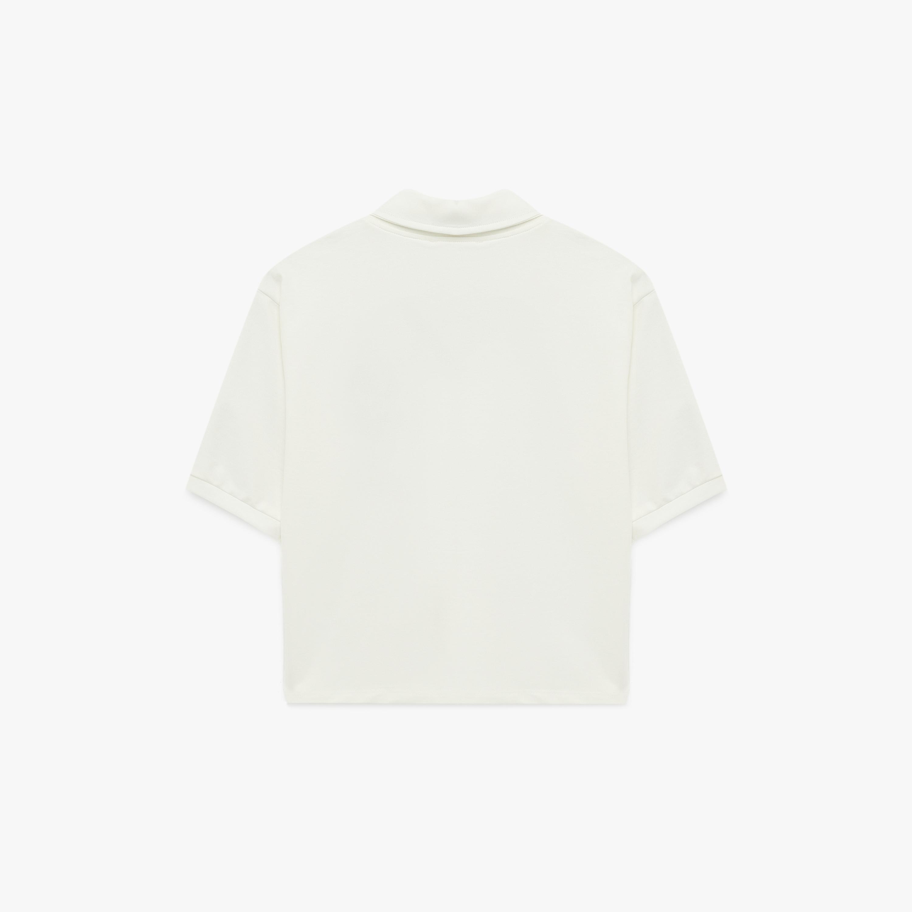 KOTON White Embroidered Collared Women's Polo T-Shirt-women-clothing-tshirts-image-4