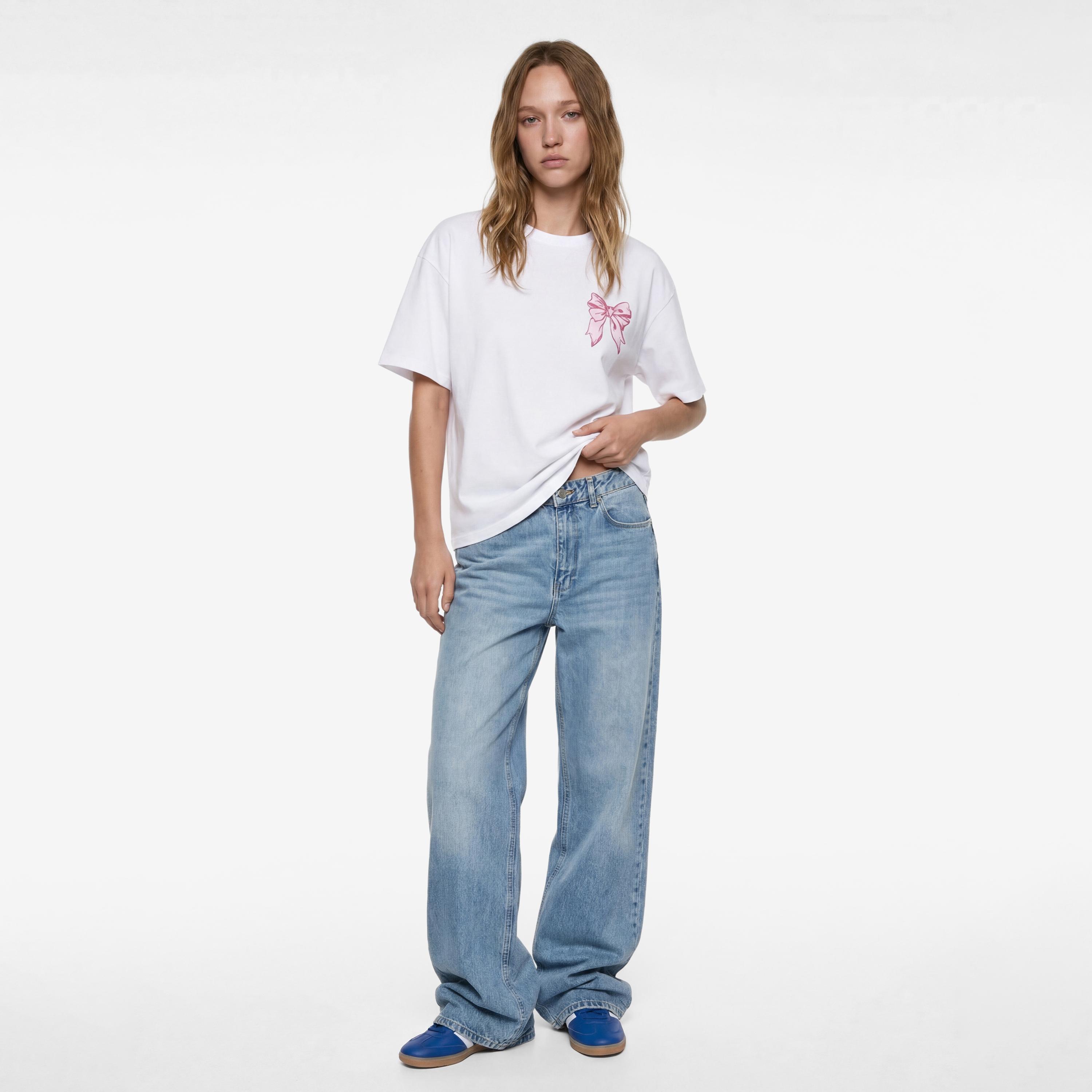 KOTON White Text-Print Cotton Women's T-Shirt-women-clothing-tshirts-image-2