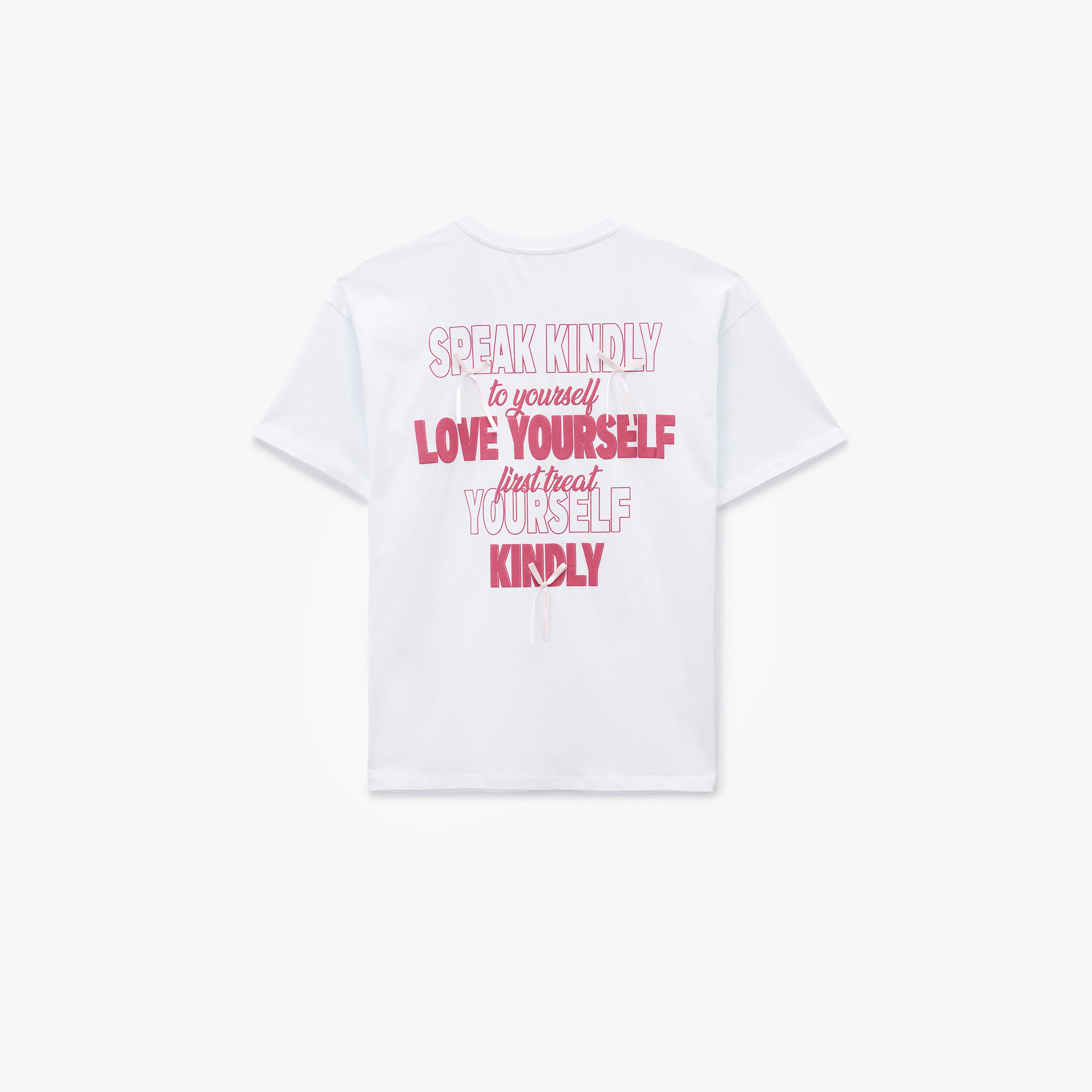 KOTON White Text-Print Cotton Women's T-Shirt-women-clothing-tshirts-image-5