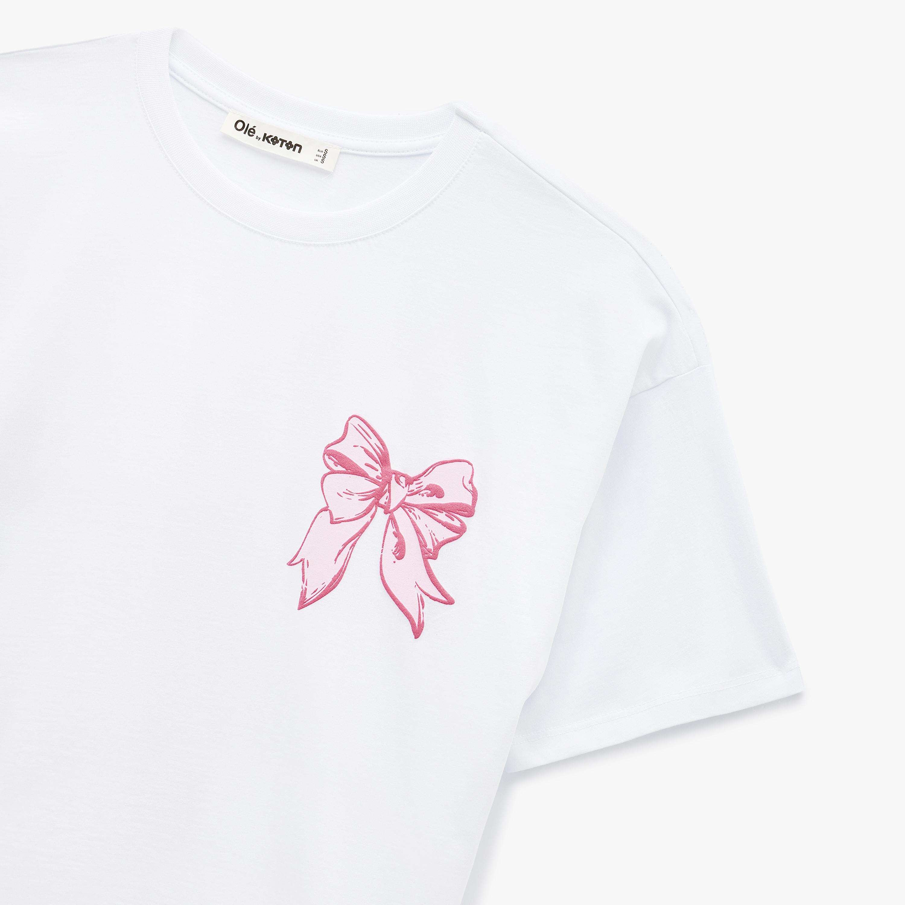 KOTON White Text-Print Cotton Women's T-Shirt-women-clothing-tshirts-image-6