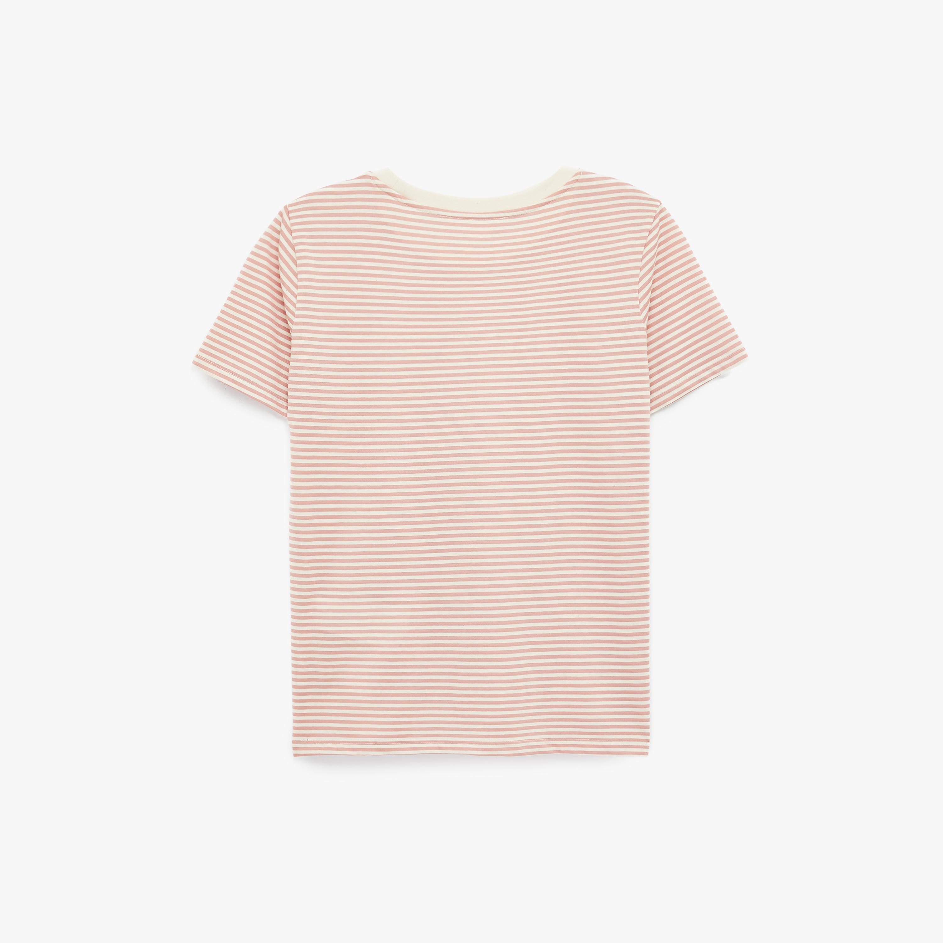 KOTON Pink Striped Women's T-Shirt-women-clothing-tshirts-image-4