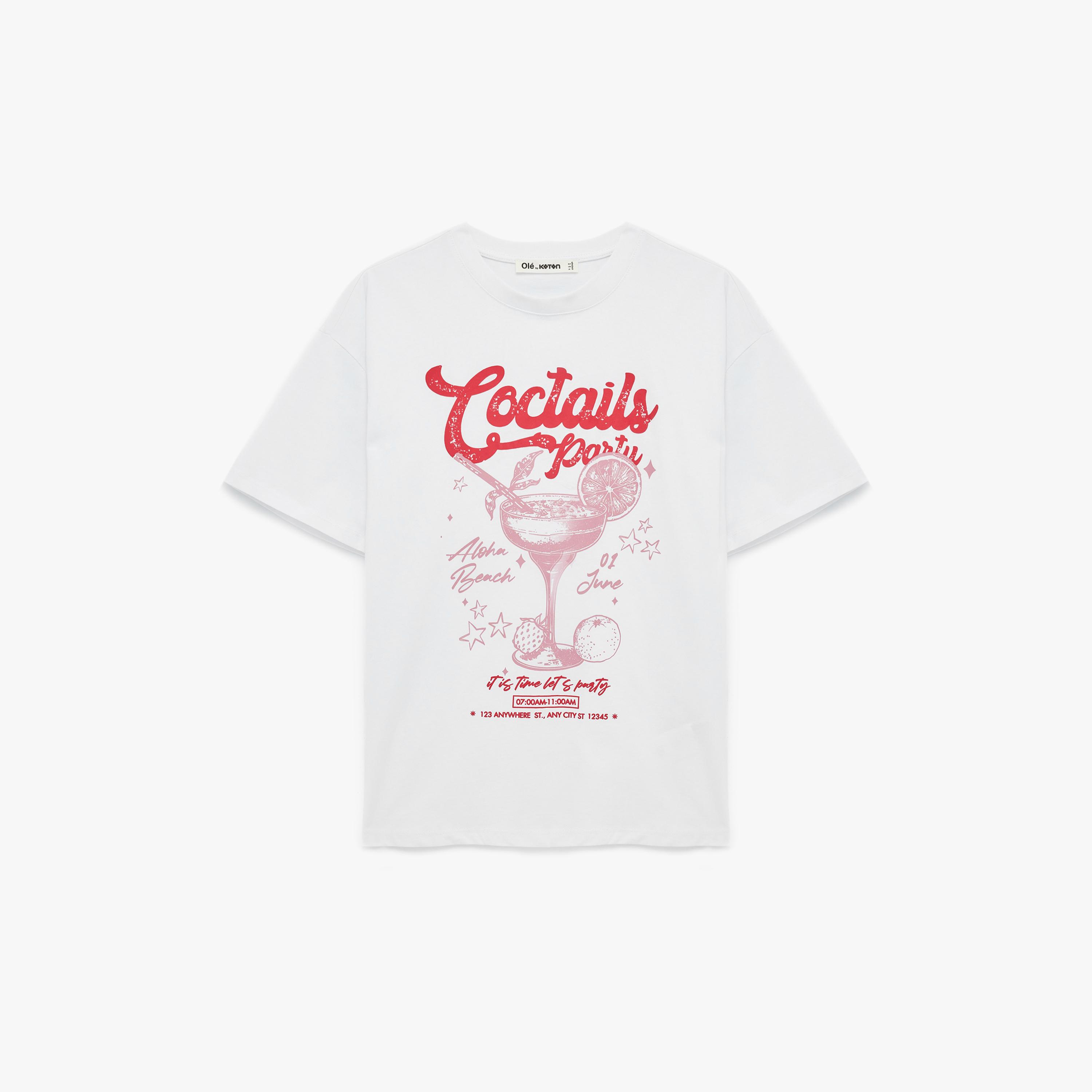 تيشيرت قطني نسائي بطبعة "غرافيك" لمشروب بلون أبيض من كوتون-women-clothing-tshirts-image-4