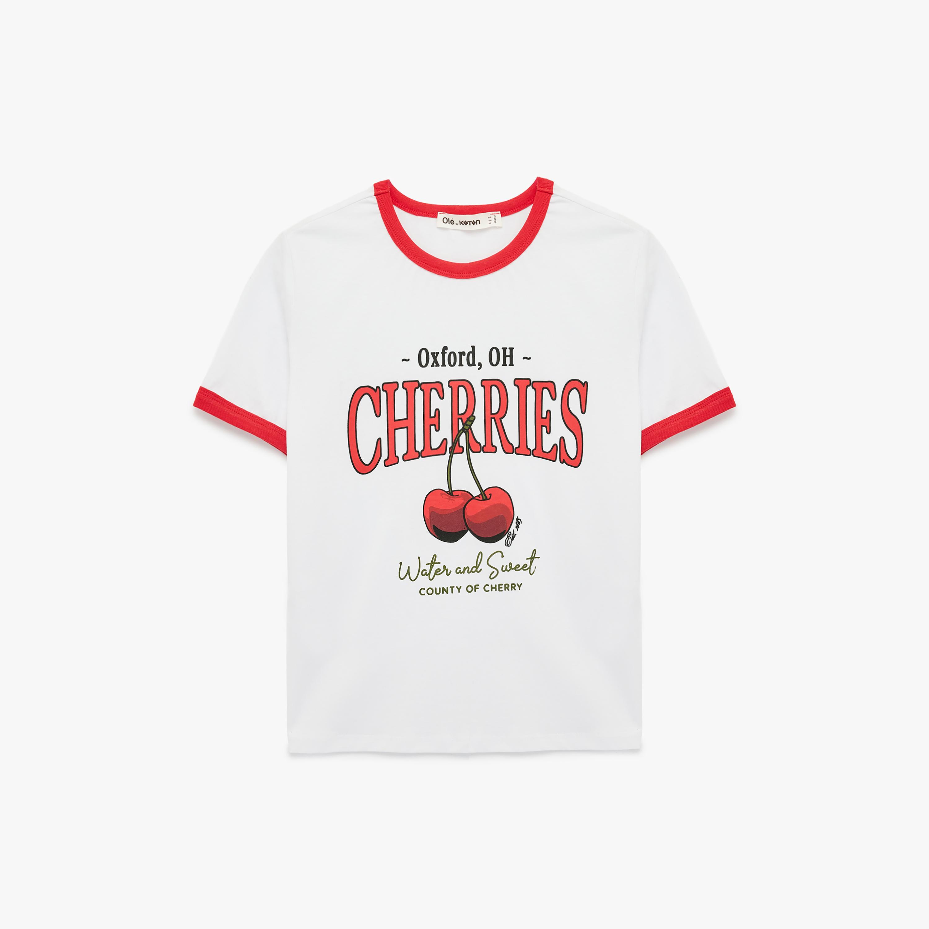 تيشيرت قطني نسائي بطبعة "غرافيك" الكرز بلون أبيض من كوتون-women-clothing-tshirts-image-3