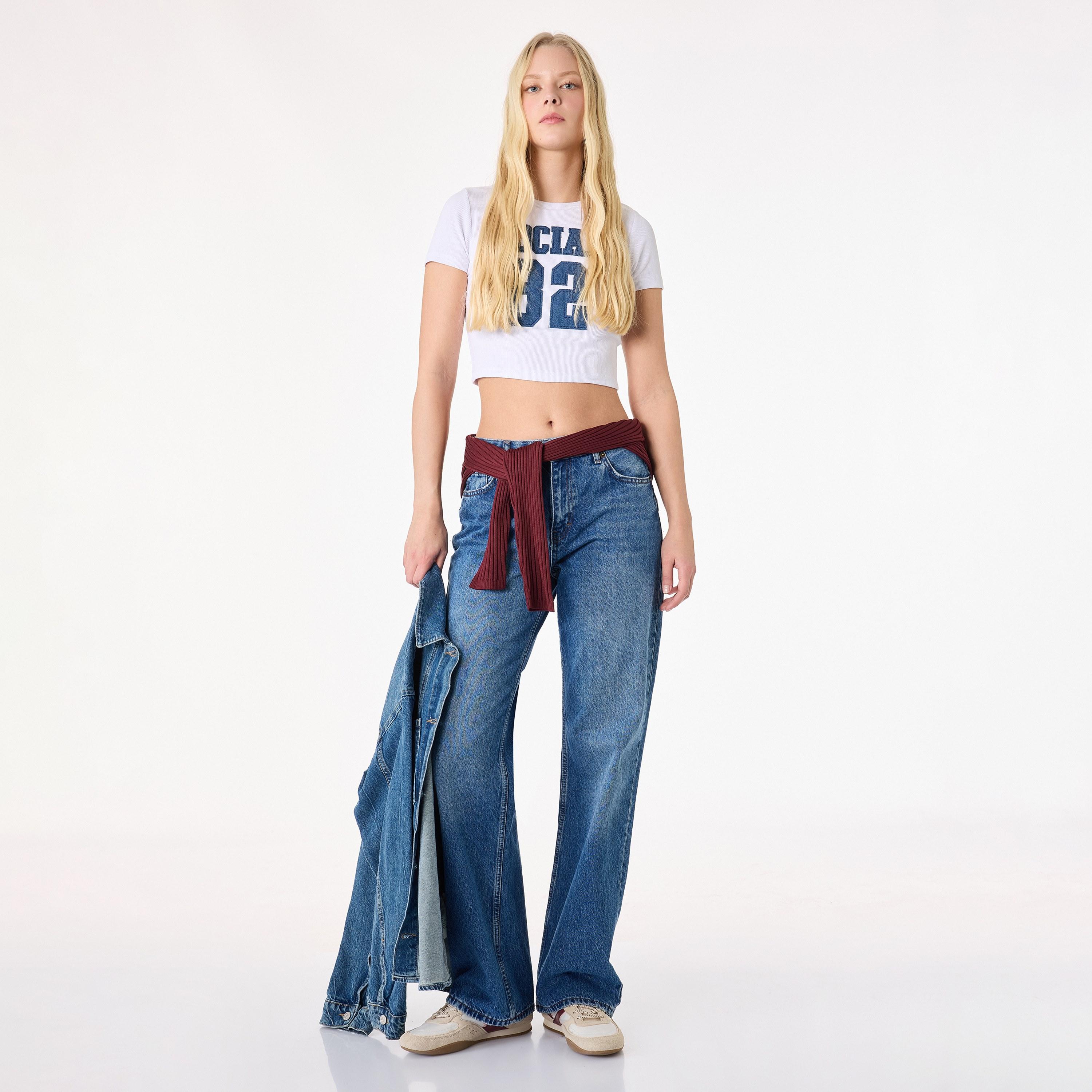 KOTON White Applique Women's Varsity Top-women-clothing-shirtsandblouses-blouses-image-2