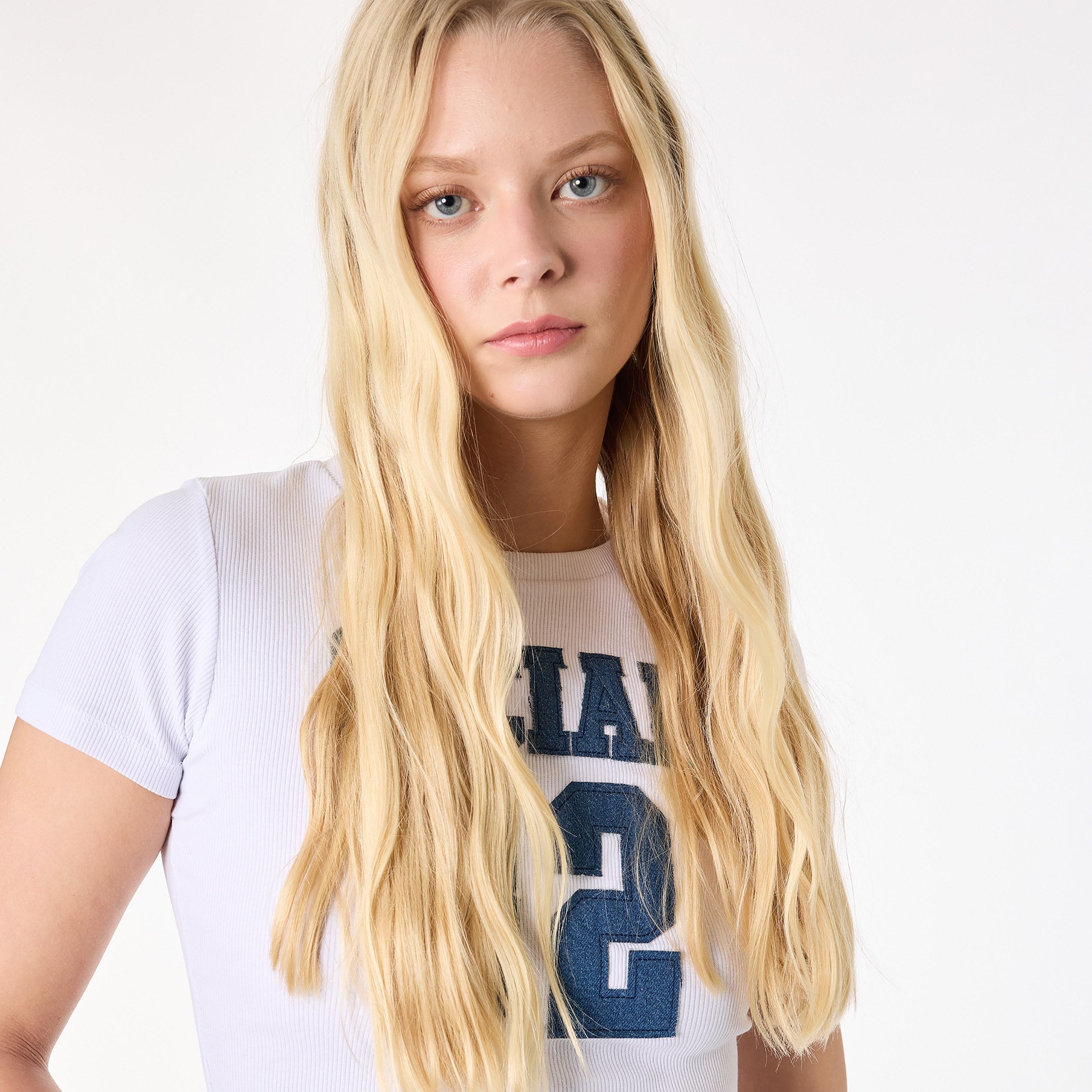 KOTON White Applique Women's Varsity Top-women-clothing-shirtsandblouses-blouses-image-3