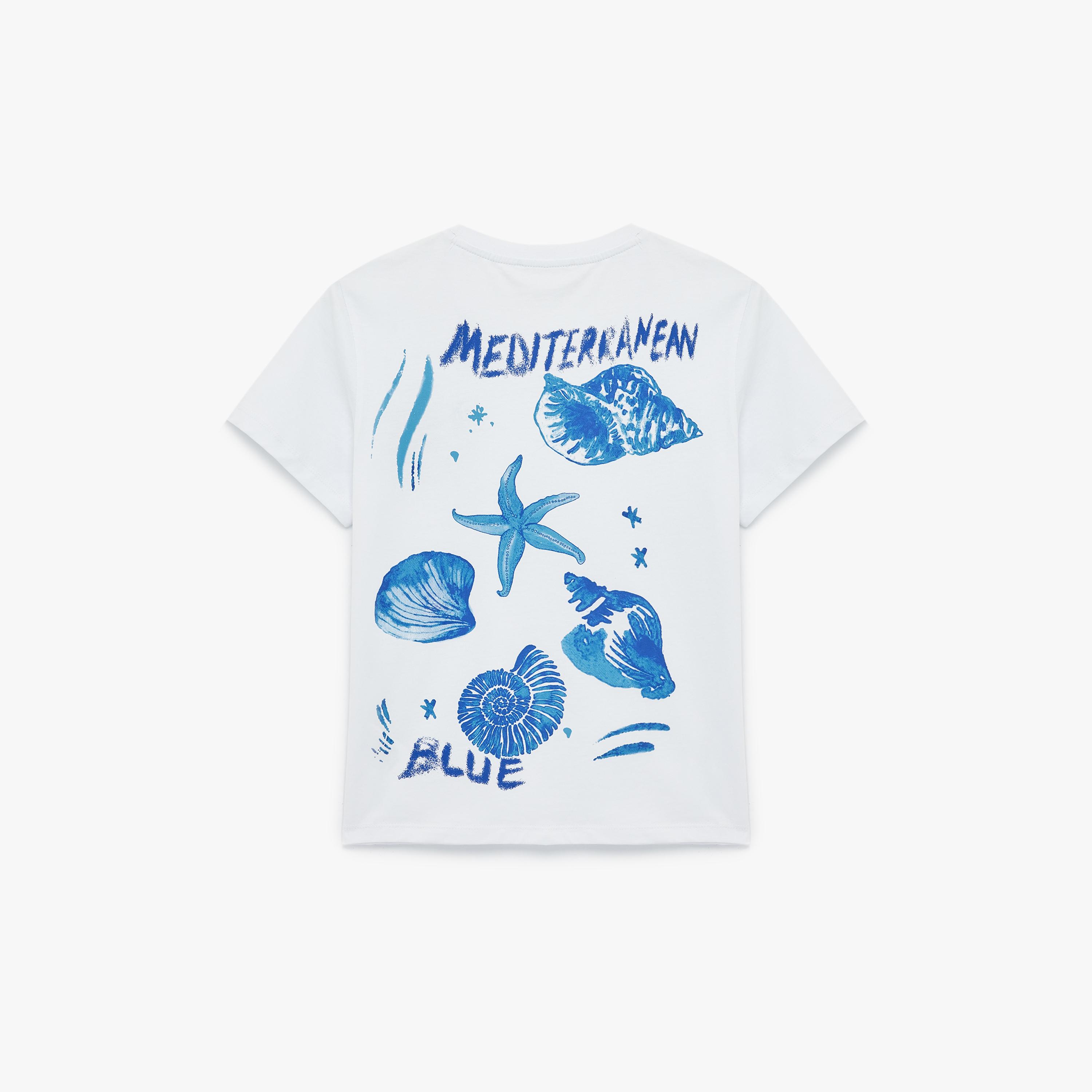 تيشيرت قطني نسائي بطبعة "غرافيك" لأصداف البحر بلون أبيض من كوتون-women-clothing-tshirts-image-5