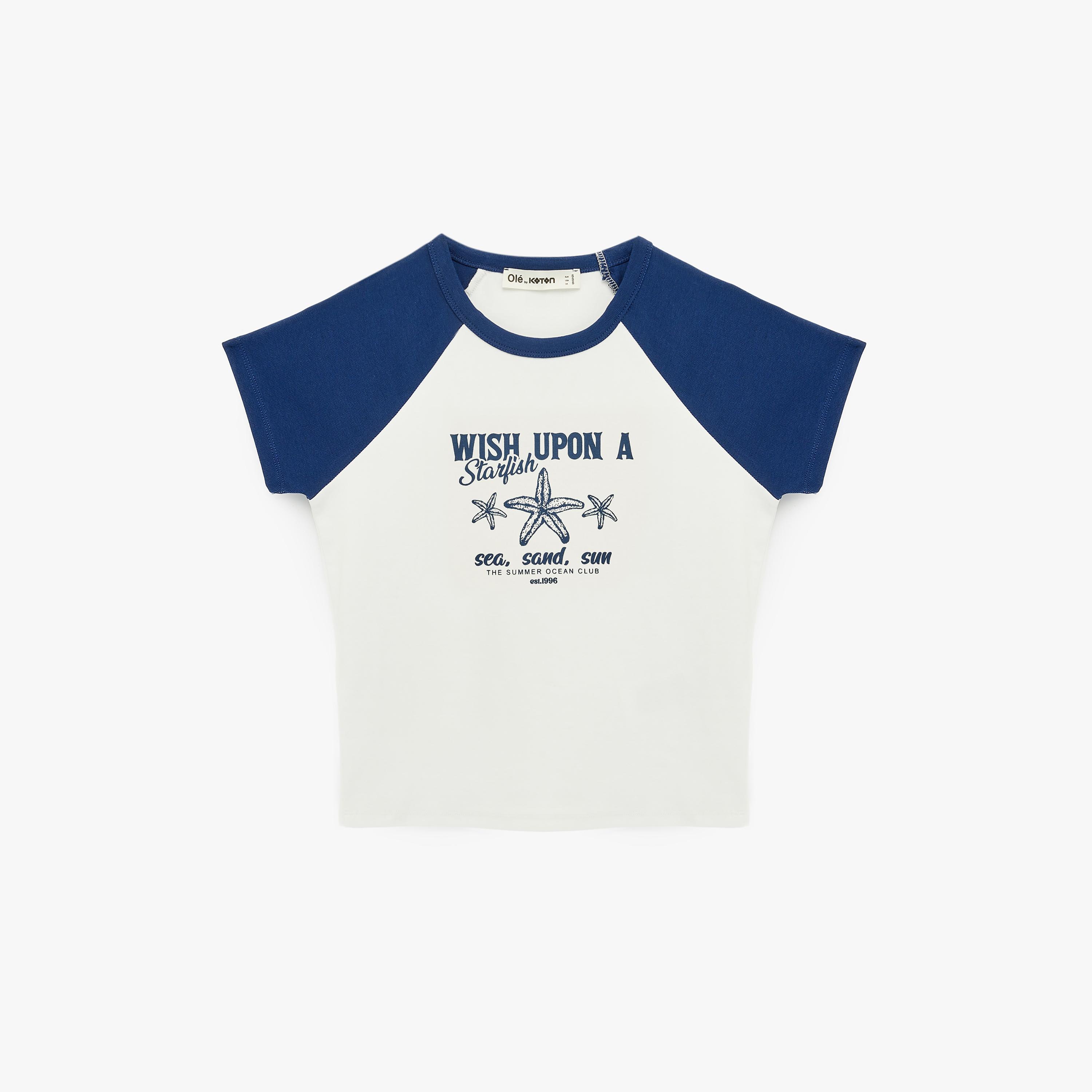 تيشيرت نسائي بأكمام "كاب" وتصميم "كولور بلوك" بلون أبيض من كوتون-women-clothing-tshirts-image-4