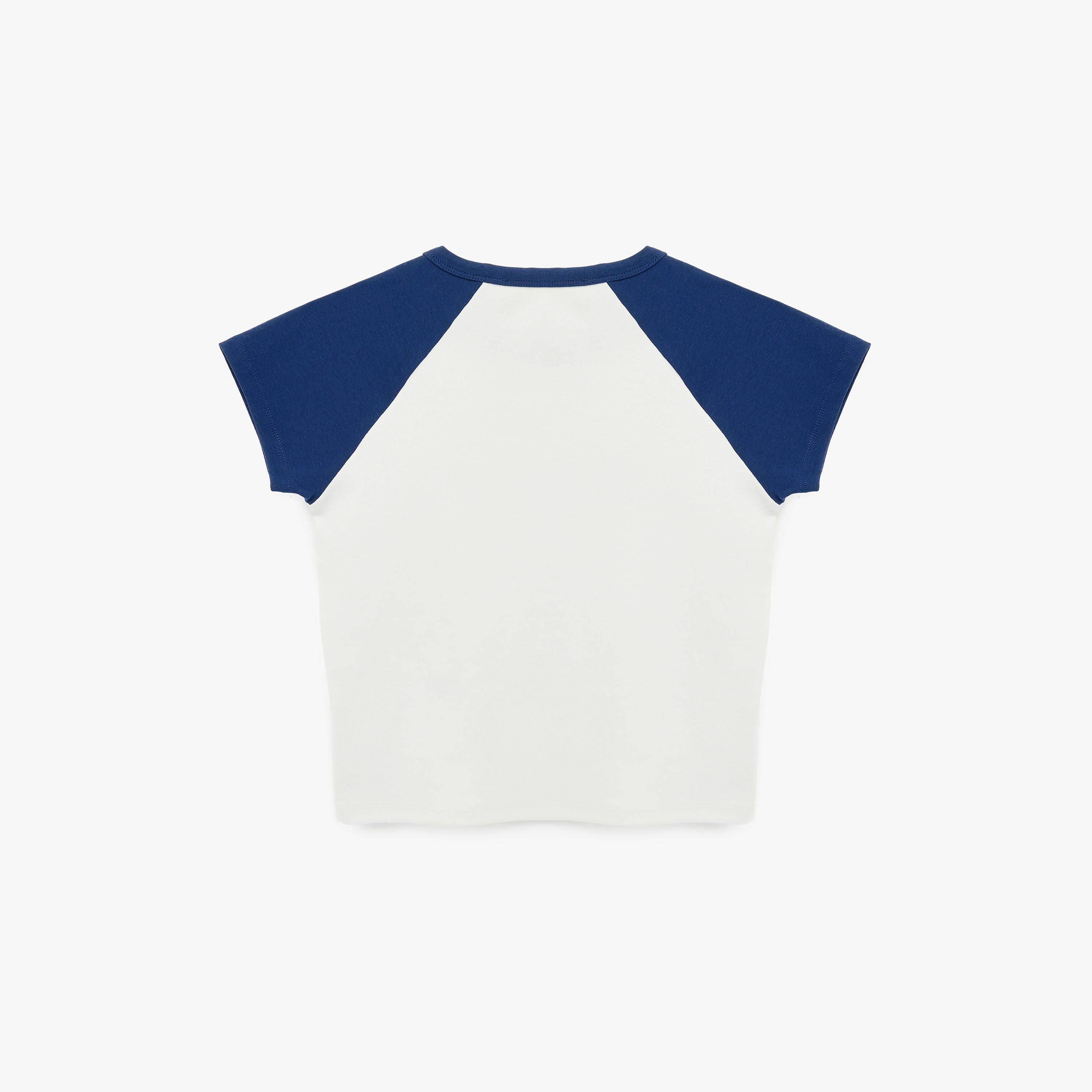 تيشيرت نسائي بأكمام "كاب" وتصميم "كولور بلوك" بلون أبيض من كوتون-women-clothing-tshirts-image-5