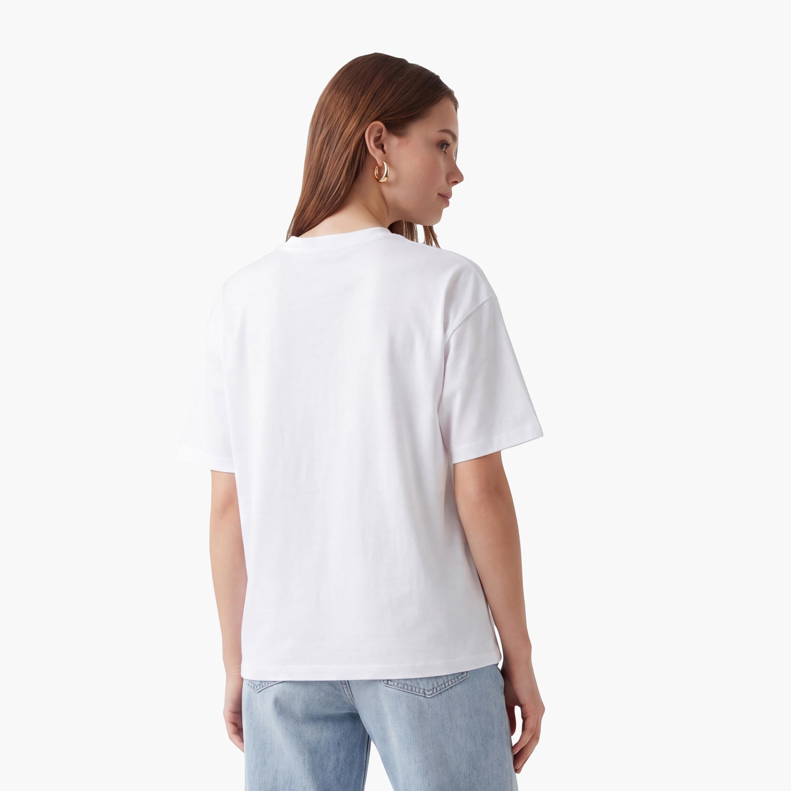 تي شيرت نسائي قطني بطبعة جرافيكية باللون الأبيض من كوتون-women-clothing-tshirts-image-4