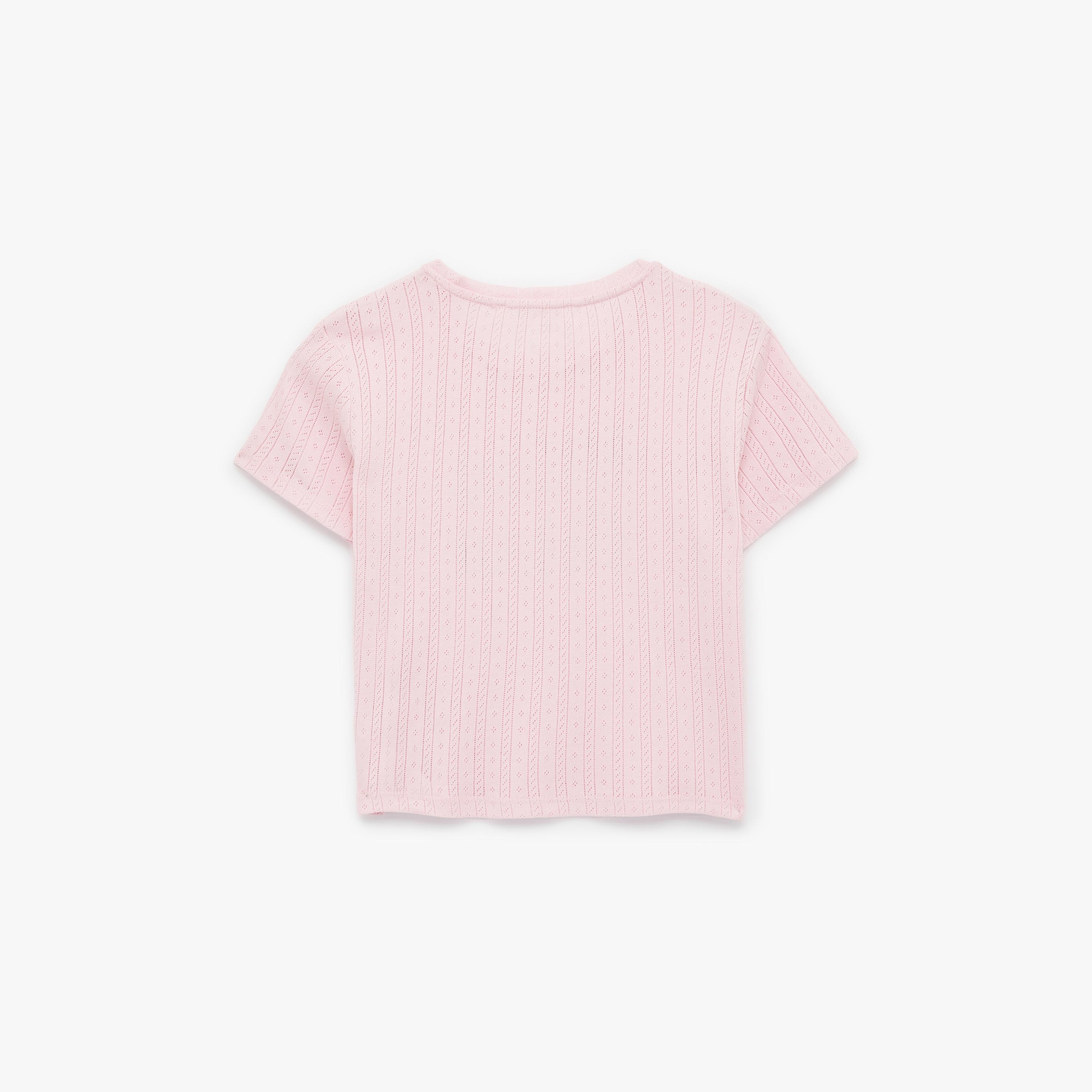 KOTON Pink Hotfix Stone Patterned Cotton Women's Top-women-clothing-shirtsandblouses-blouses-image-5
