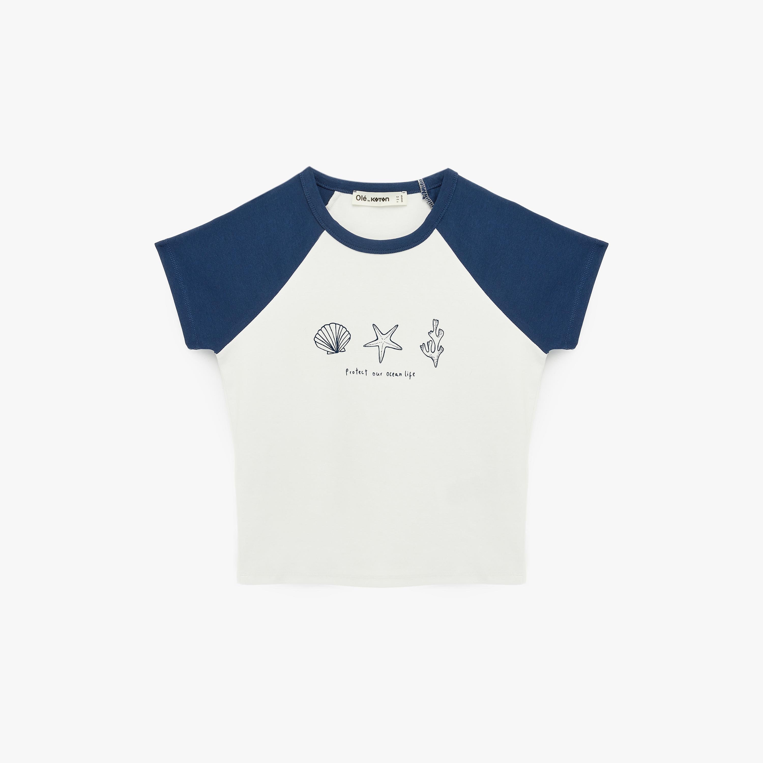 تيشيرت نسائي بأكمام "راجلان" وتصميم "كولور بلوك" بلون أبيض من كوتون-women-clothing-tshirts-image-3