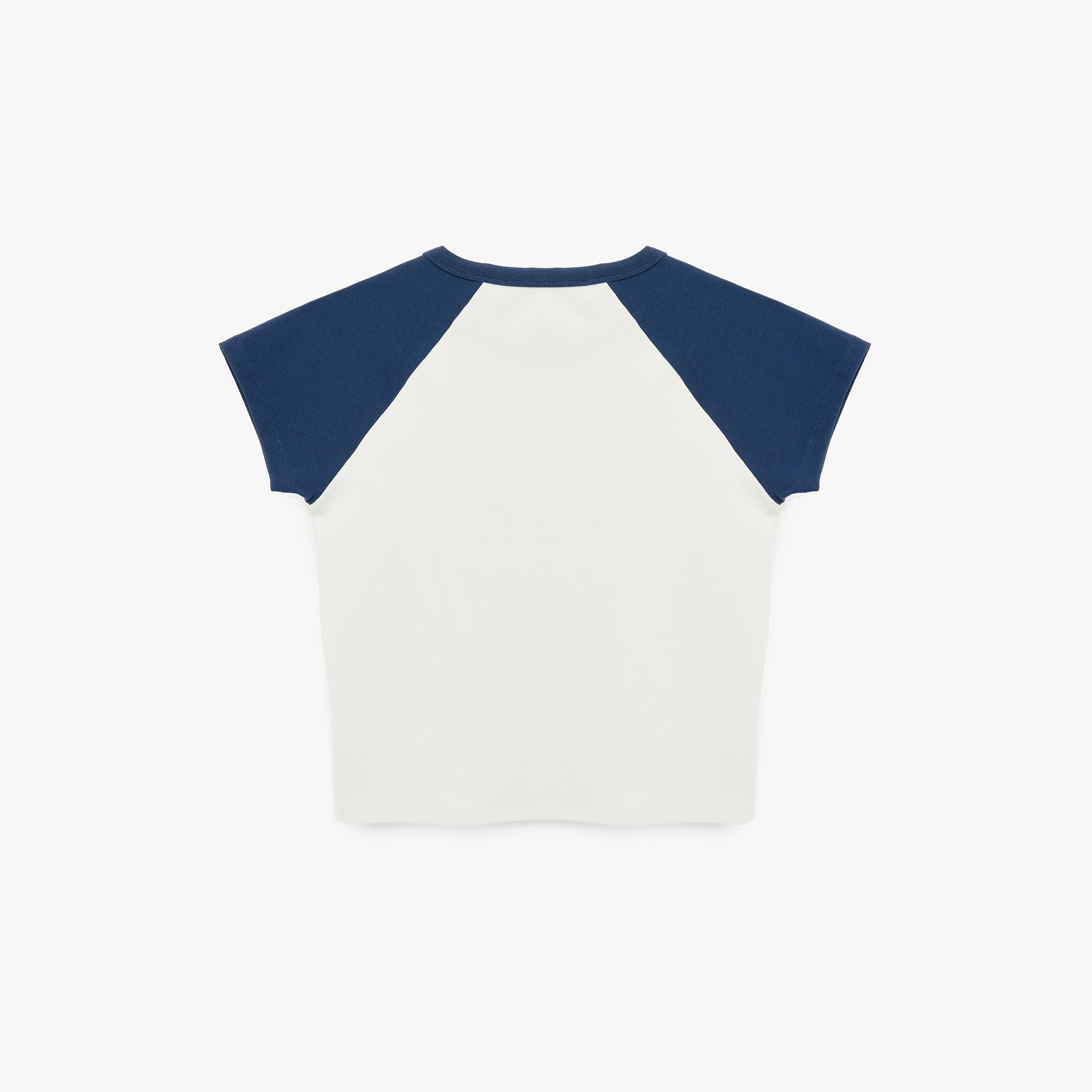 تيشيرت نسائي بأكمام "راجلان" وتصميم "كولور بلوك" بلون أبيض من كوتون-women-clothing-tshirts-image-4