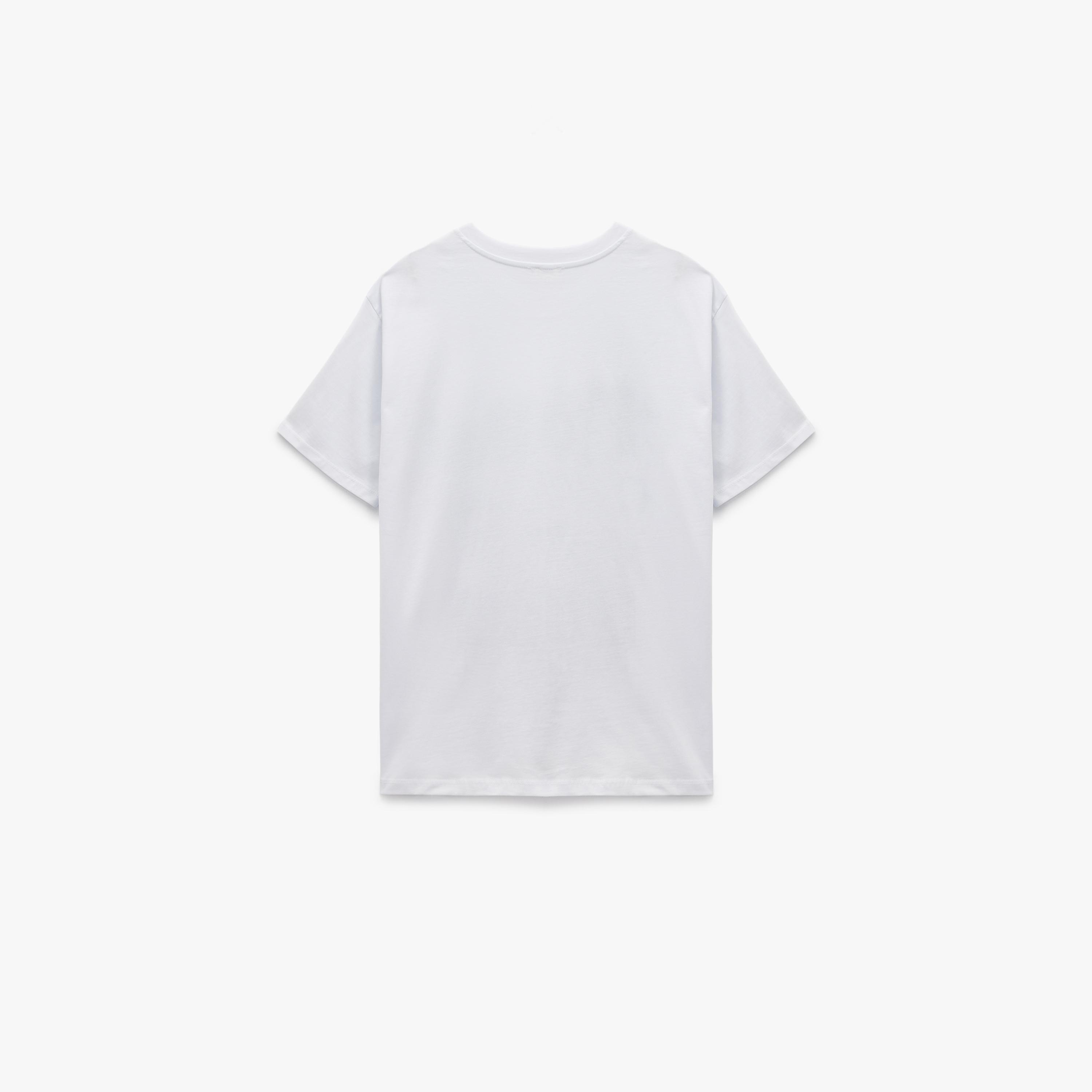 KOTON White Graphic Print Cotton Women's T-Shirt-women-clothing-tshirts-image-4