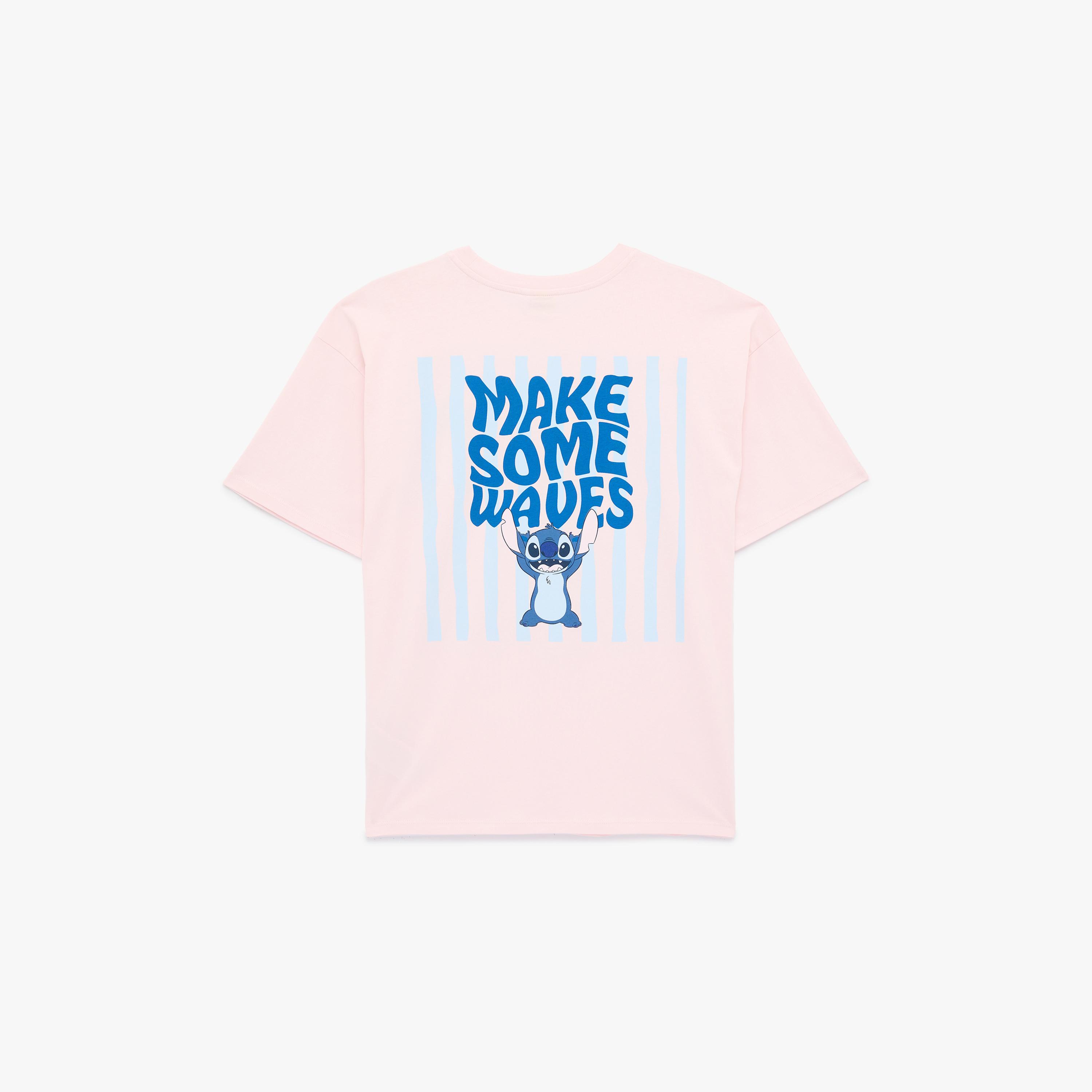 تيشيرت قطني نسائي بطبعة "غرافيك ستيتش" بلون وردي من كوتون-women-clothing-tshirts-image-5
