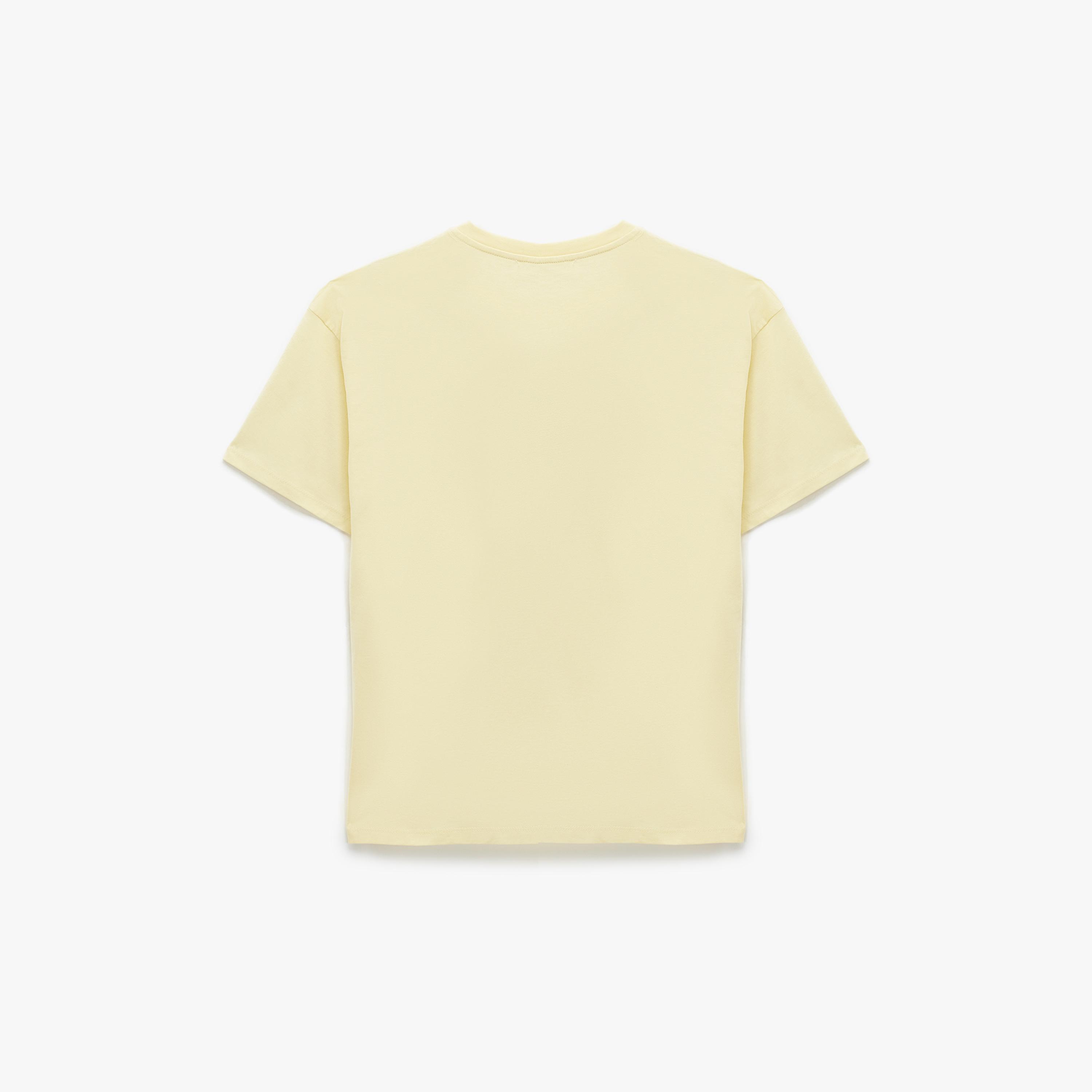 تيشيرت قطني نسائي بتطريز جرو بلون أصفر من كوتون-women-clothing-tshirts-image-4