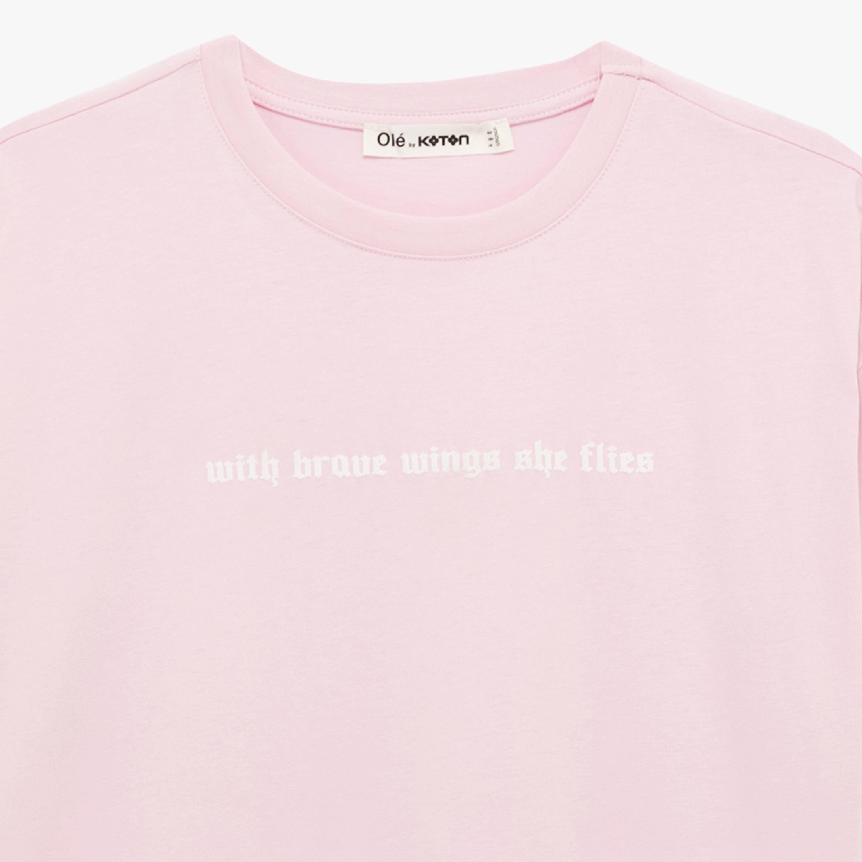 تي شيرت نسائي قطني بطبعة جرافيكية باللون الوردي من كوتون-women-clothing-tshirts-image-5