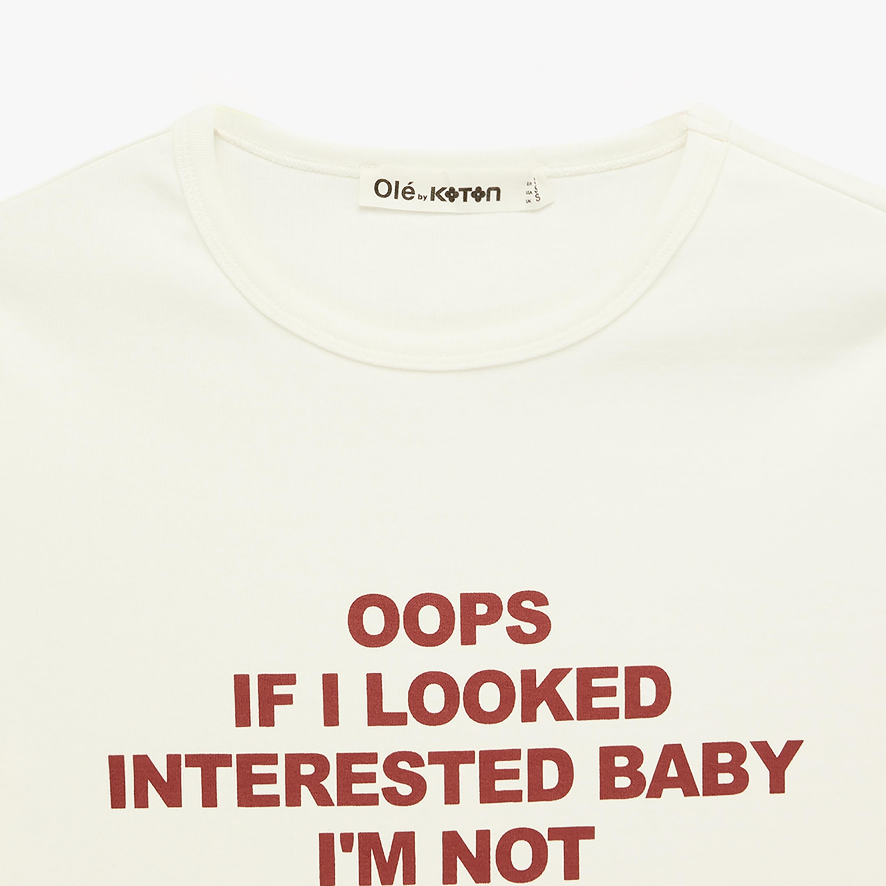 KOTON Cream Typographic Women's T-Shirt-women-clothing-tshirts-image-5