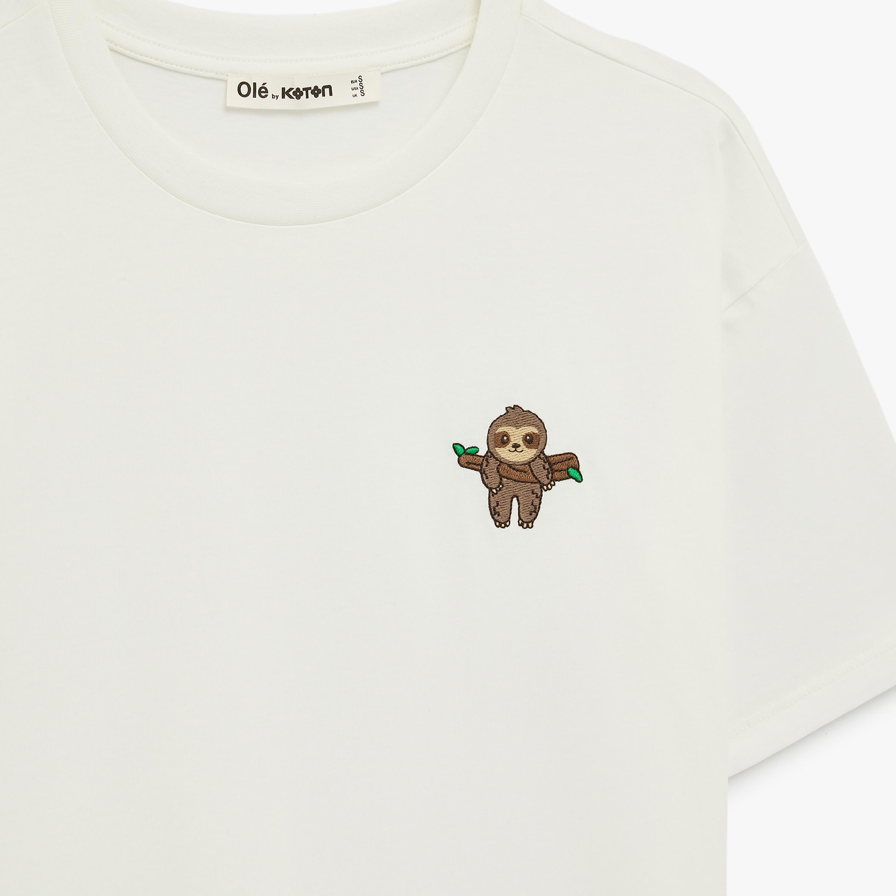 KOTON White Cotton Women's T-Shirt-women-clothing-tshirts-image-5