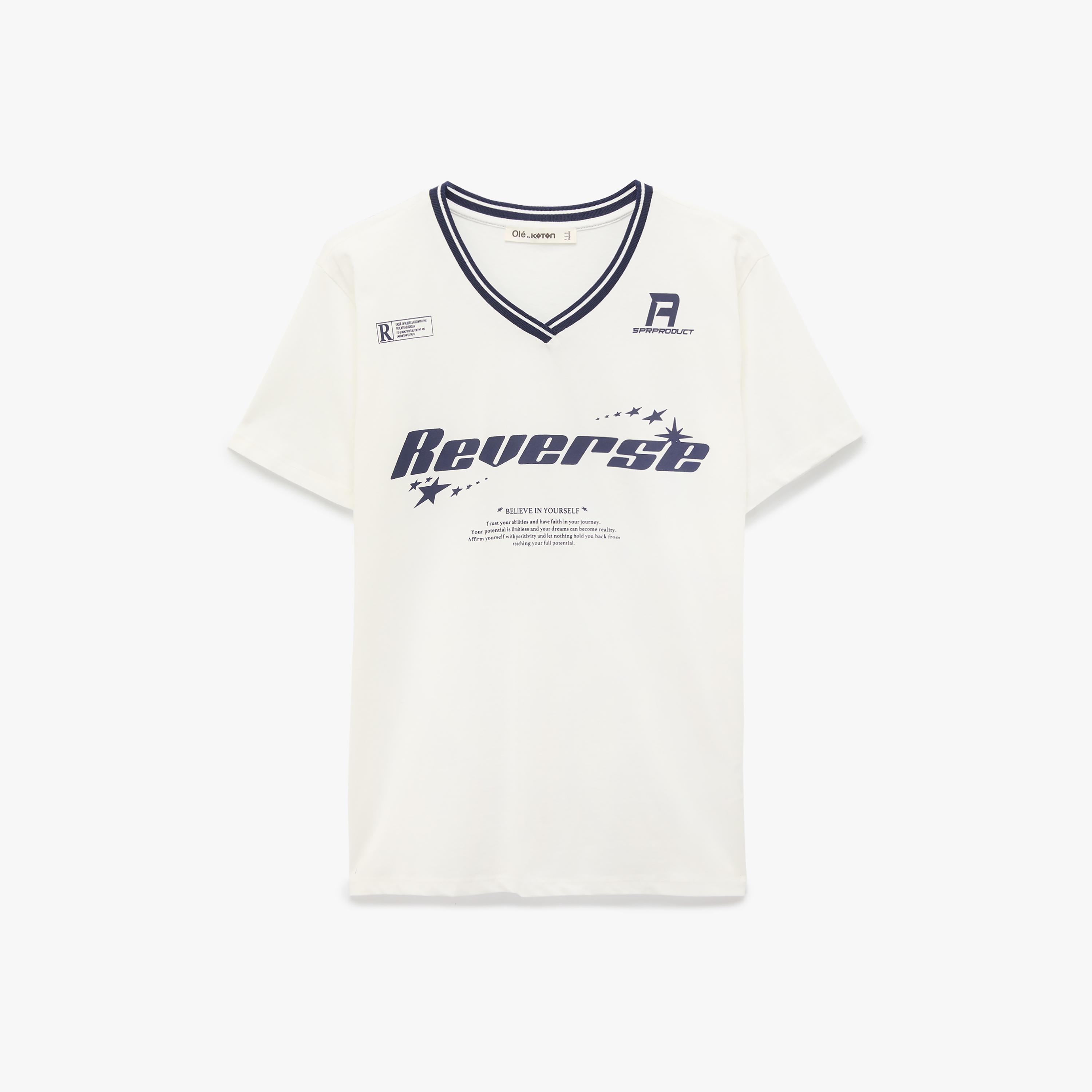 KOTON White Typographic Cotton Women's T-Shirt-women-clothing-tshirts-image-4