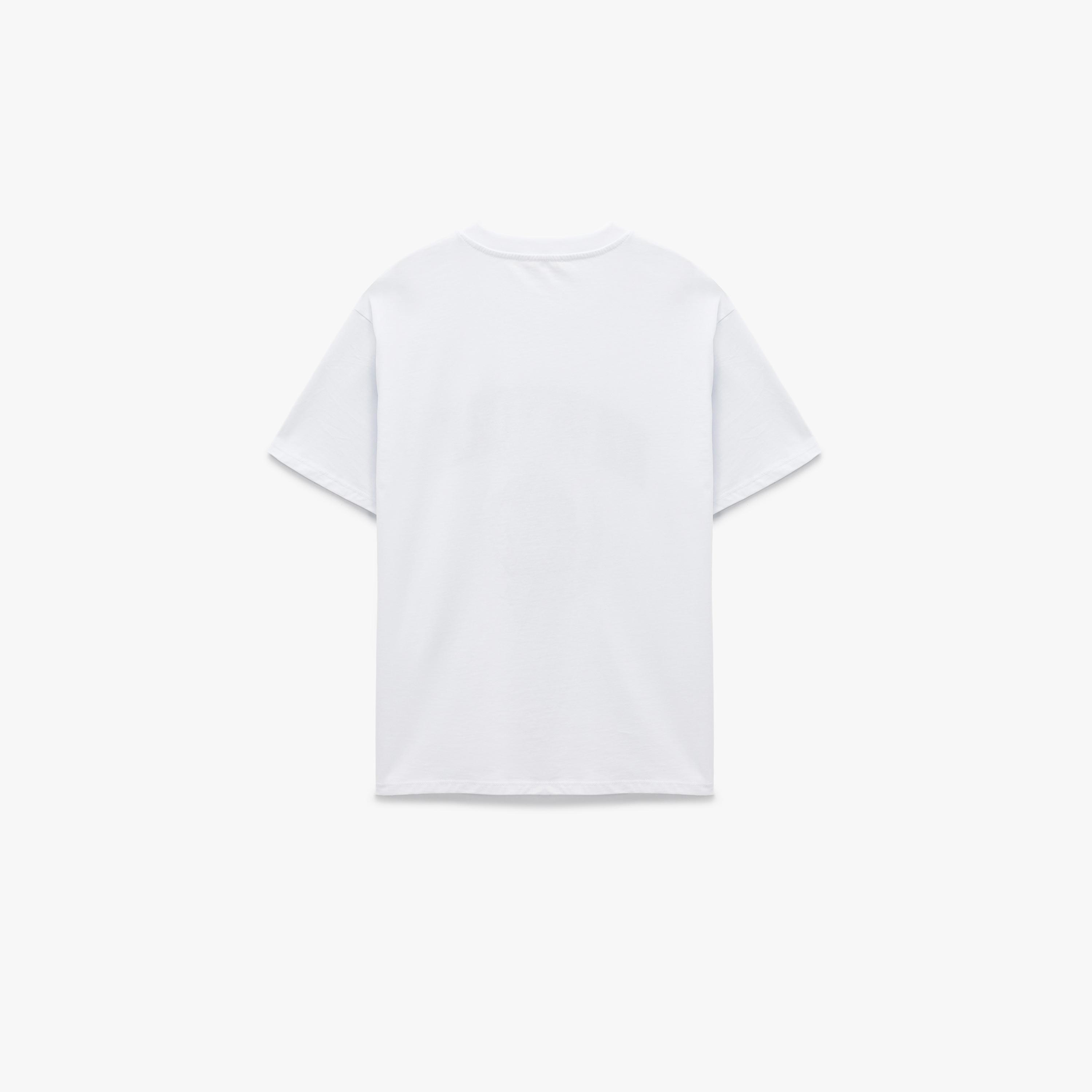 KOTON White Graphic Print Cotton Women's T-Shirt-women-clothing-tshirts-image-4