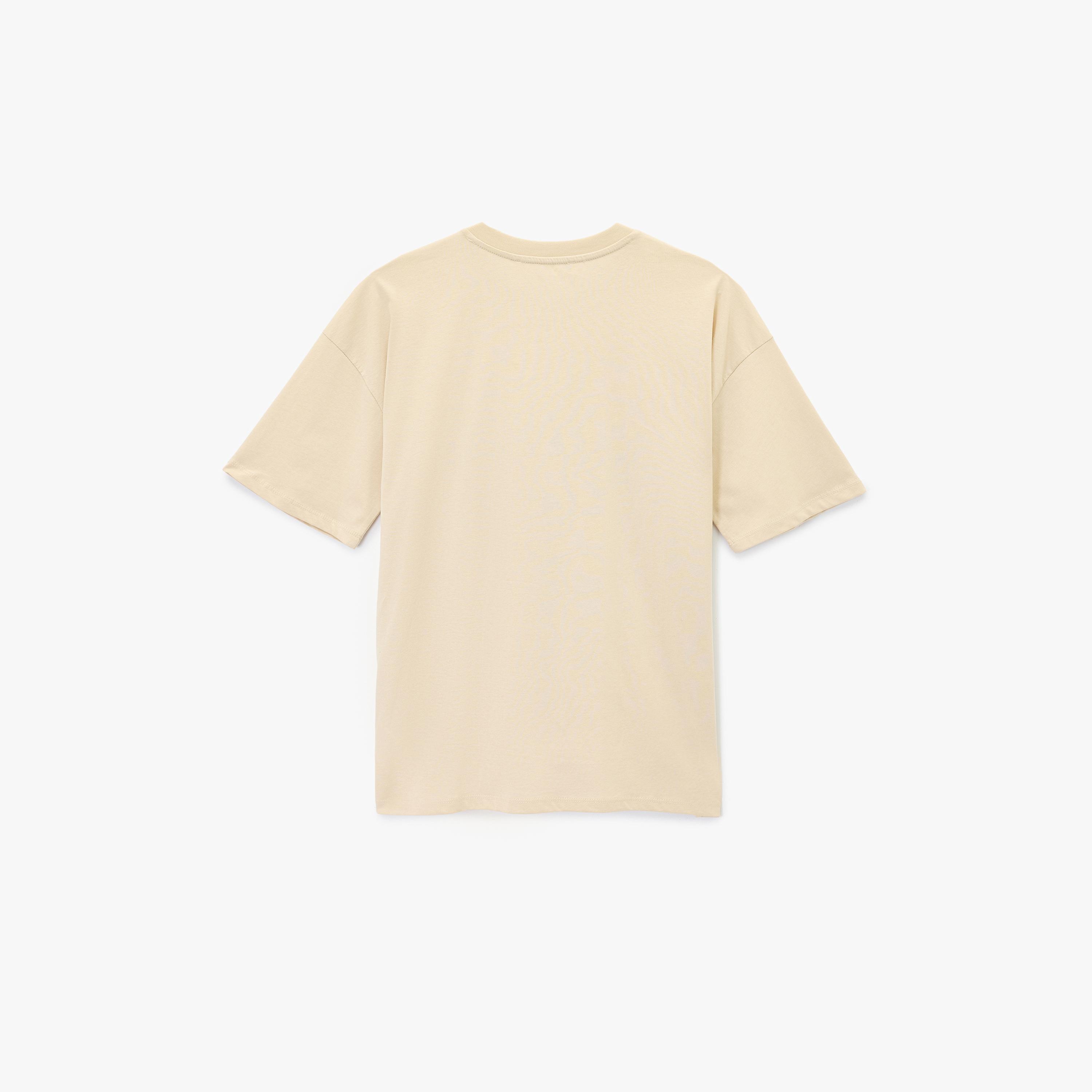 تيشيرت قطني نسائي بطبعة "غرافيك" بلون بيج من كوتون-women-clothing-tshirts-image-4