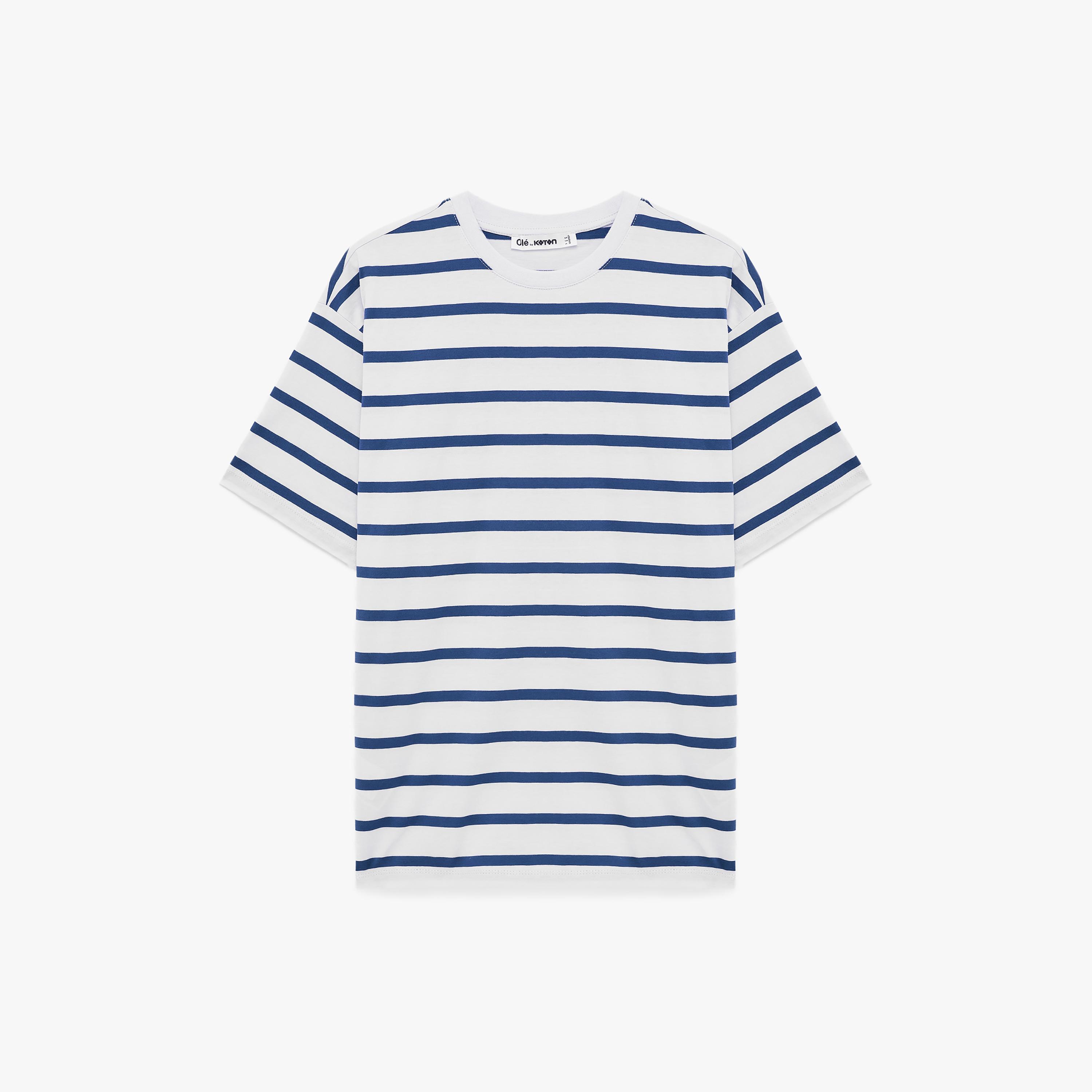 تيشيرت قطني نسائي مخطط من كوتون-women-clothing-tshirts-image-4