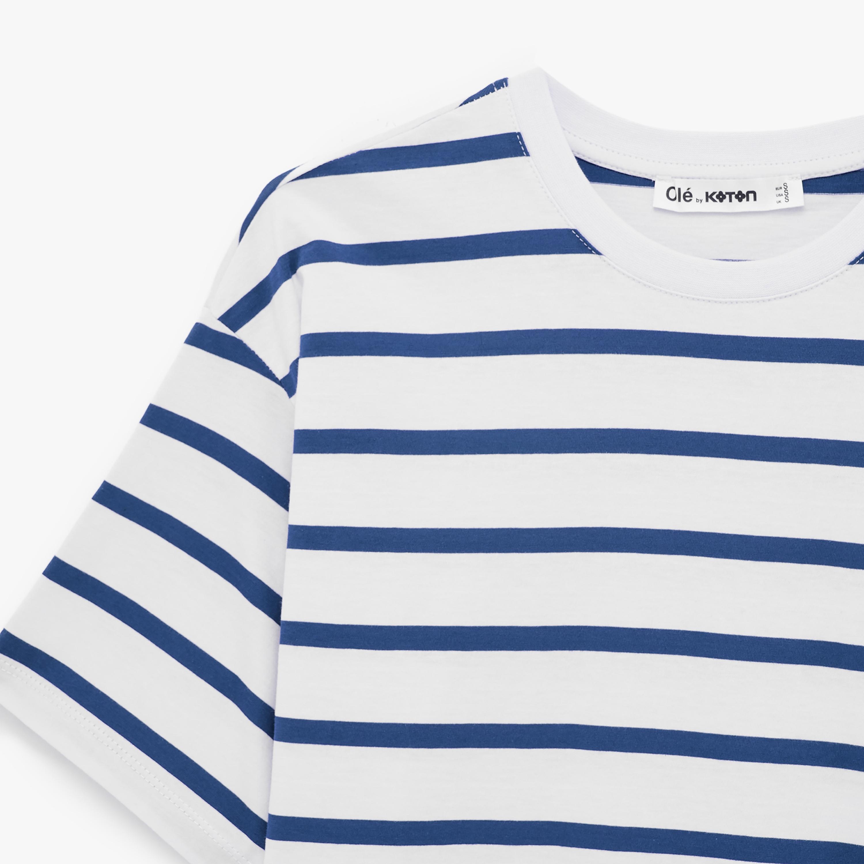 تيشيرت قطني نسائي مخطط من كوتون-women-clothing-tshirts-image-6