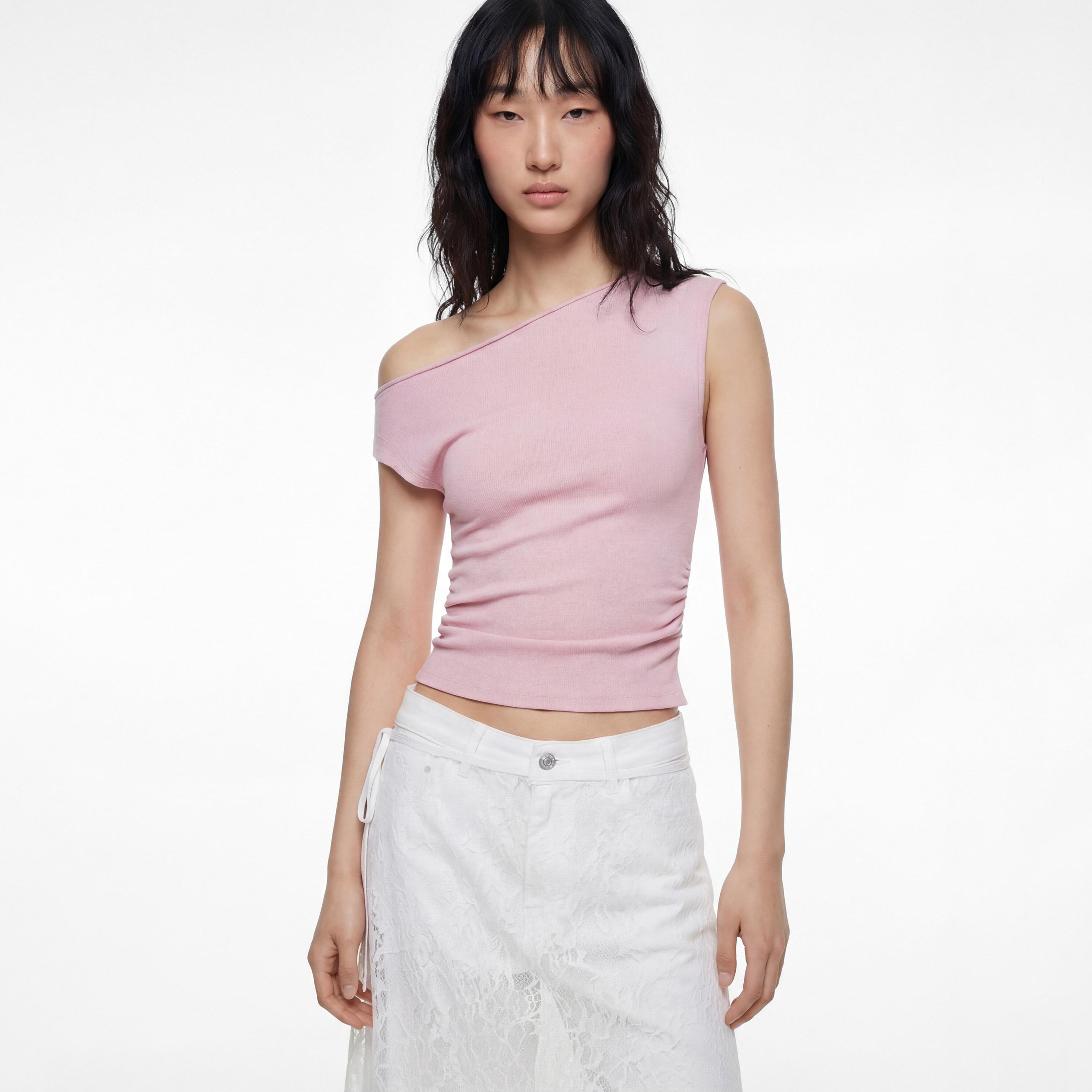 KOTON Textured One-Shoulder Women's Top-women-clothing-shirtsandblouses-blouses-image-1