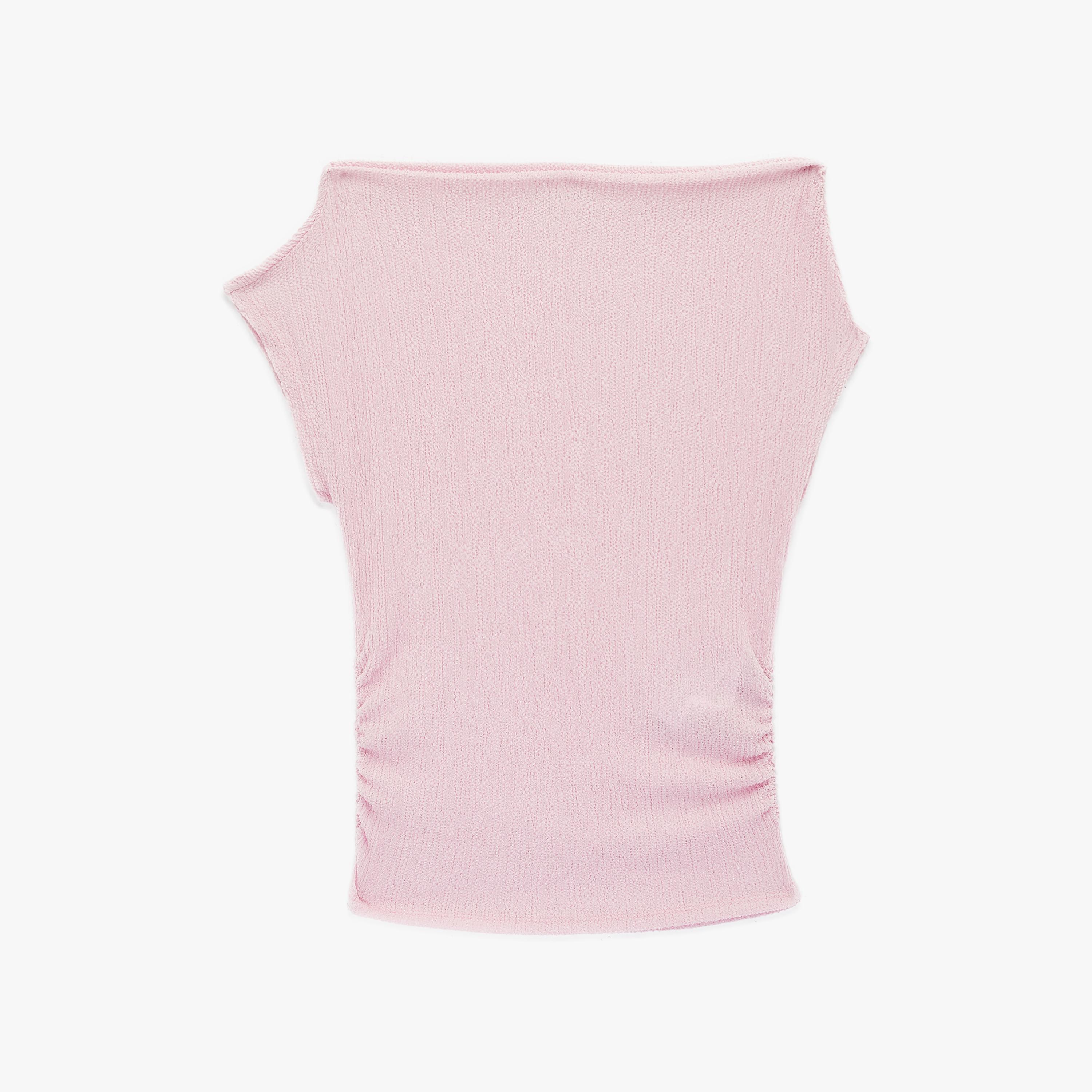 KOTON Textured One-Shoulder Women's Top-women-clothing-shirtsandblouses-blouses-image-3