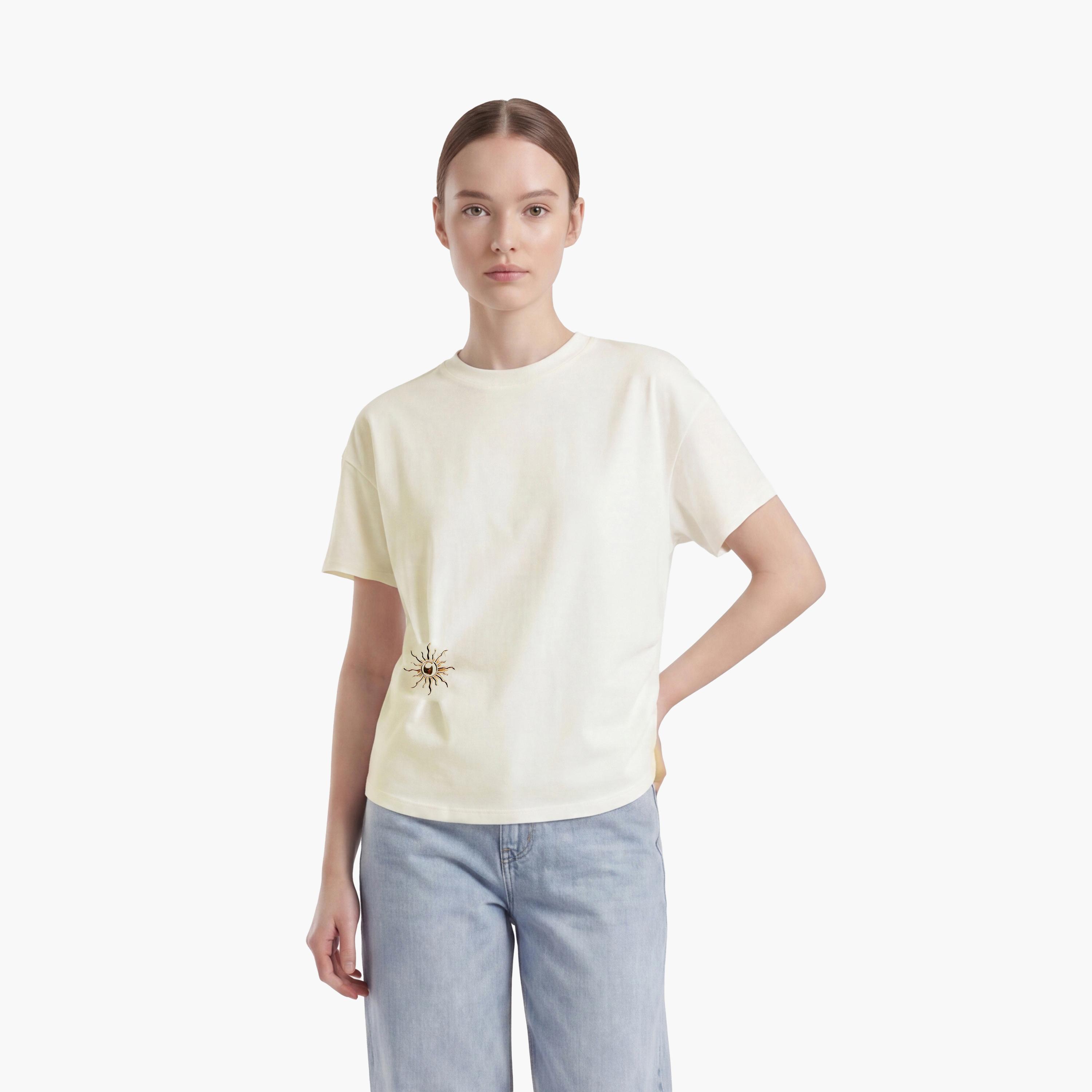 KOTON Cream Cotton Women's Top-women-clothing-shirtsandblouses-blouses-image-1