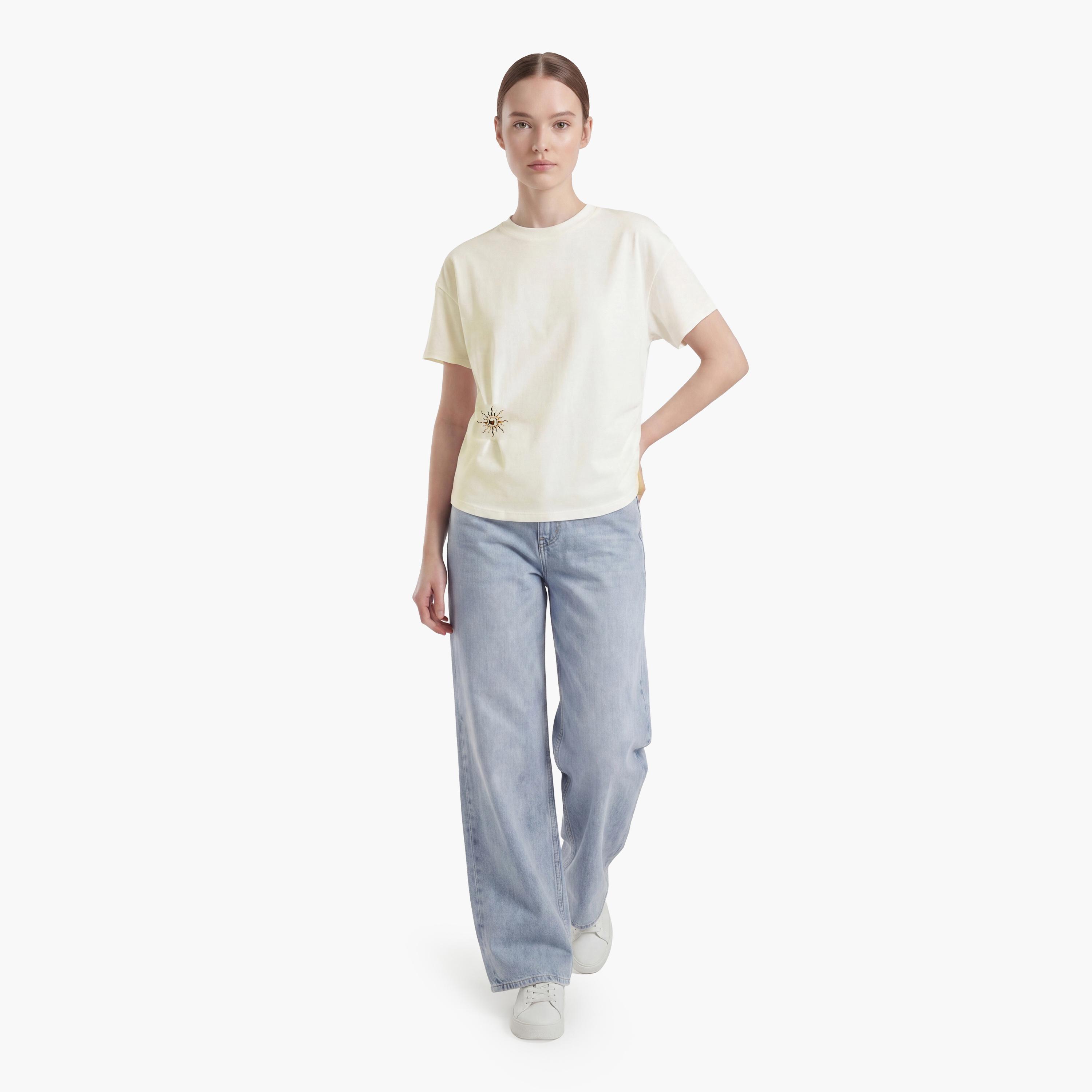 توب قطن نسائي بلون كريمي من كوتون-women-clothing-shirtsandblouses-blouses-image-2