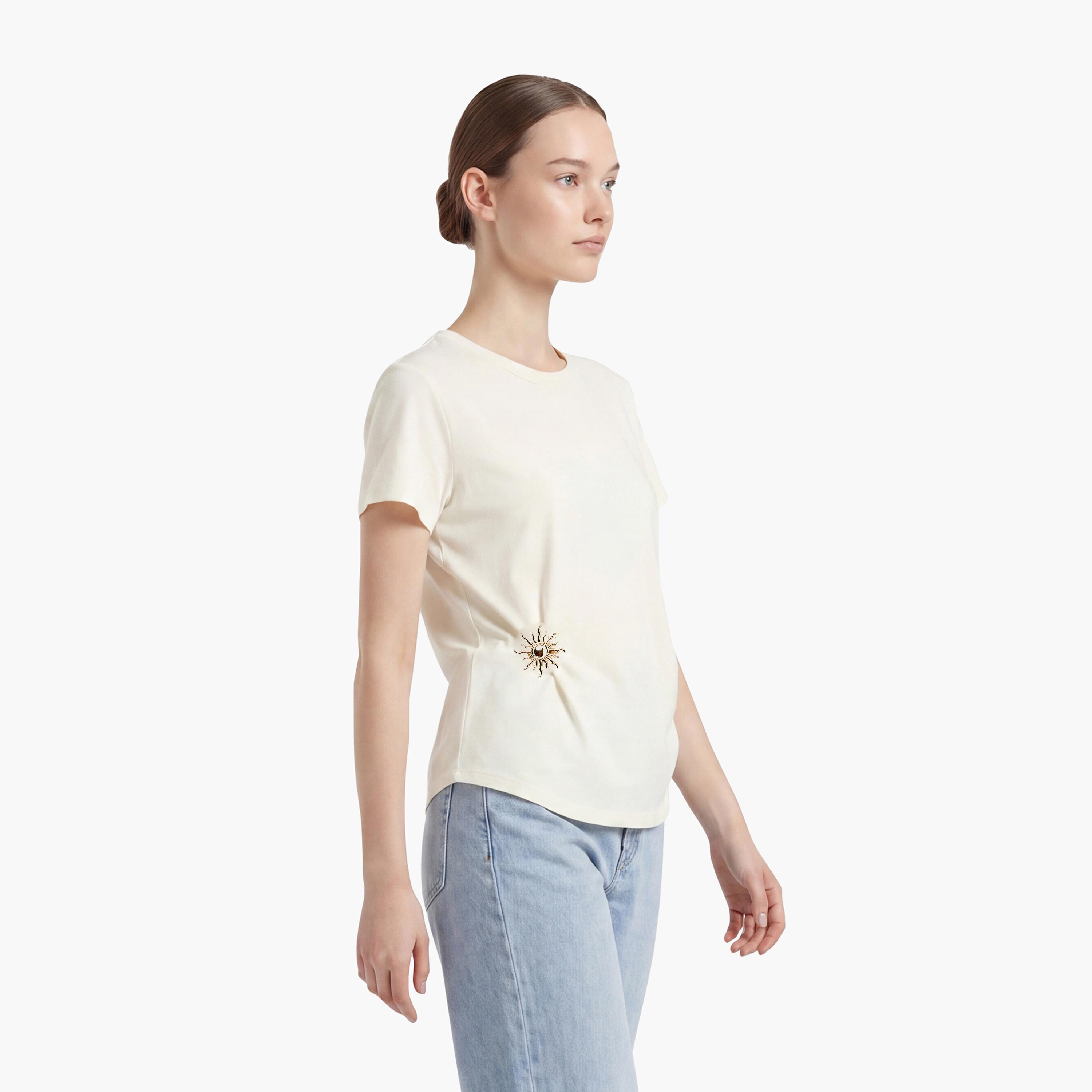 KOTON Cream Cotton Women's Top-women-clothing-shirtsandblouses-blouses-image-3