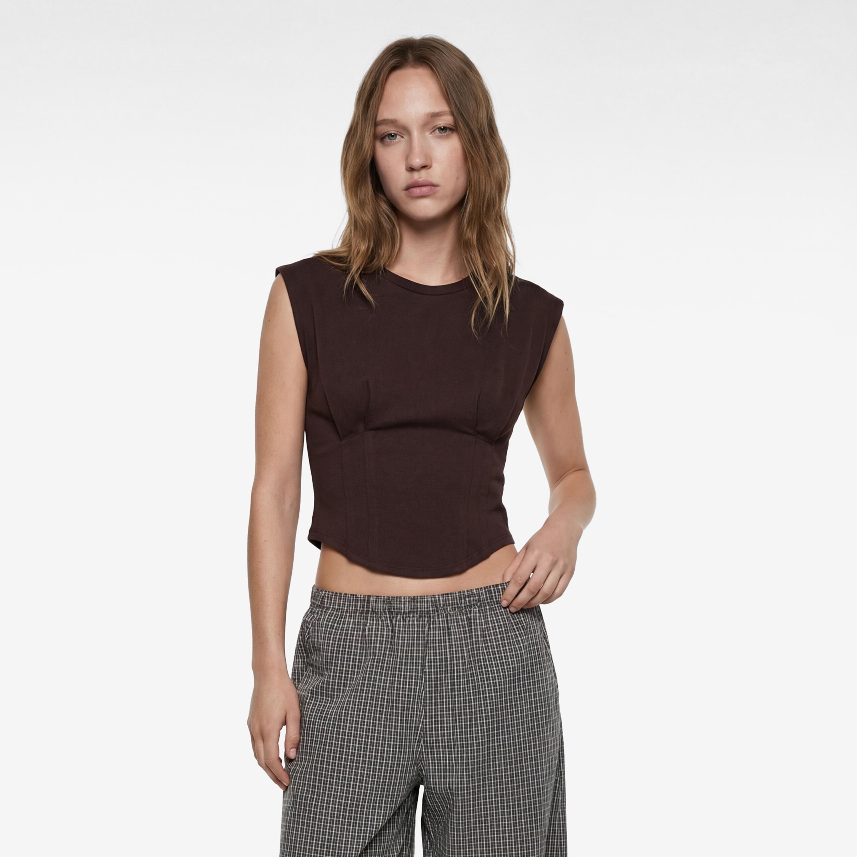 KOTON Brown Women's T-Shirt-women-clothing-tshirts-image-1