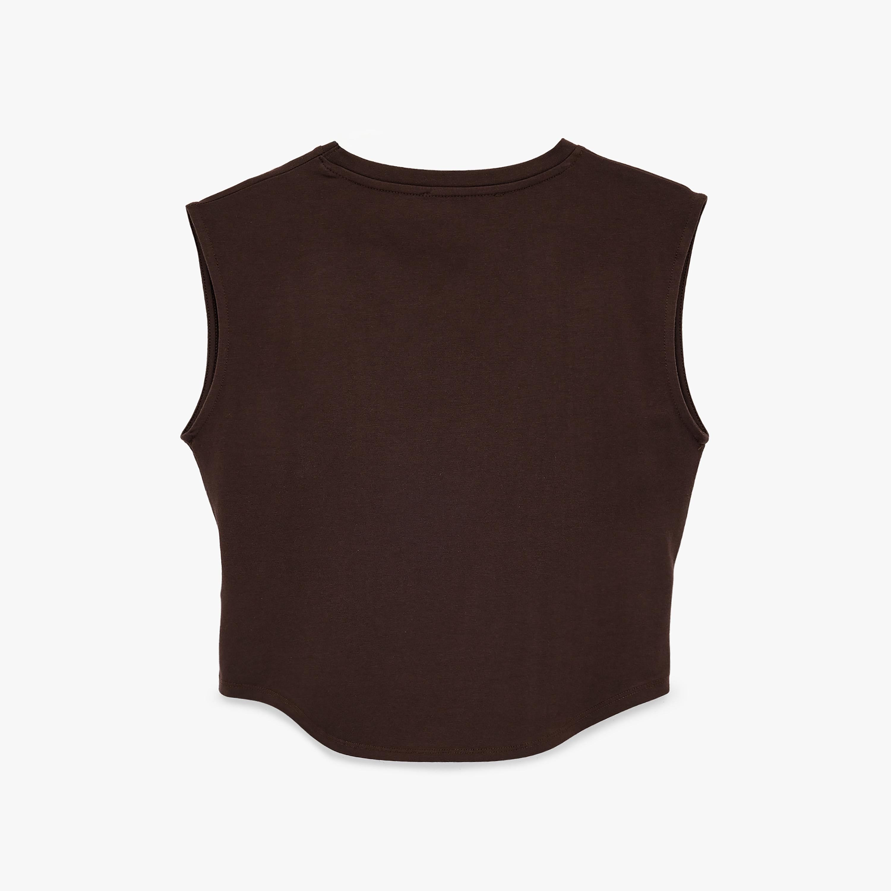 KOTON Brown Women's T-Shirt-women-clothing-tshirts-image-4
