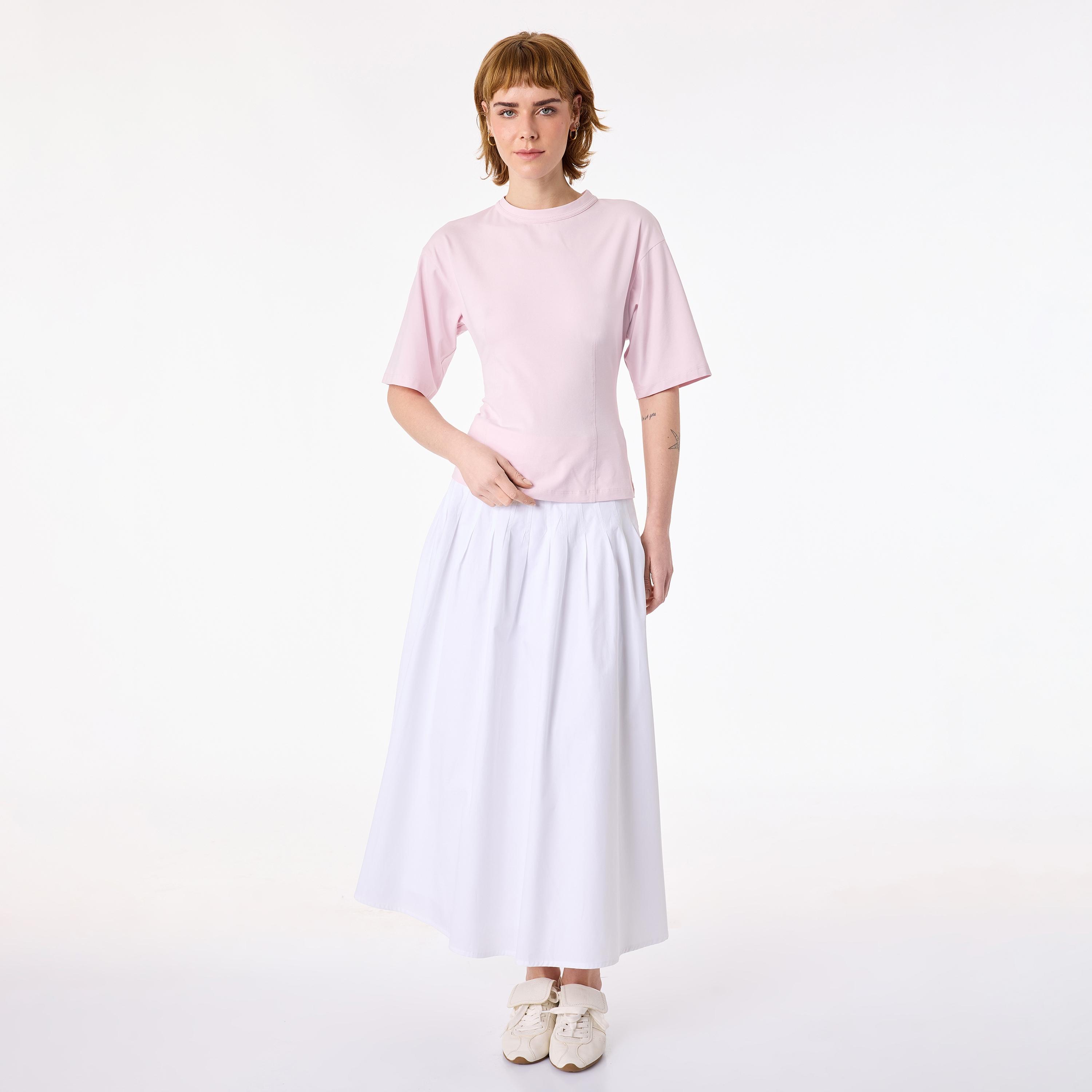 KOTON Pink Cotton Women's T-Shirt-women-clothing-tshirts-image-2