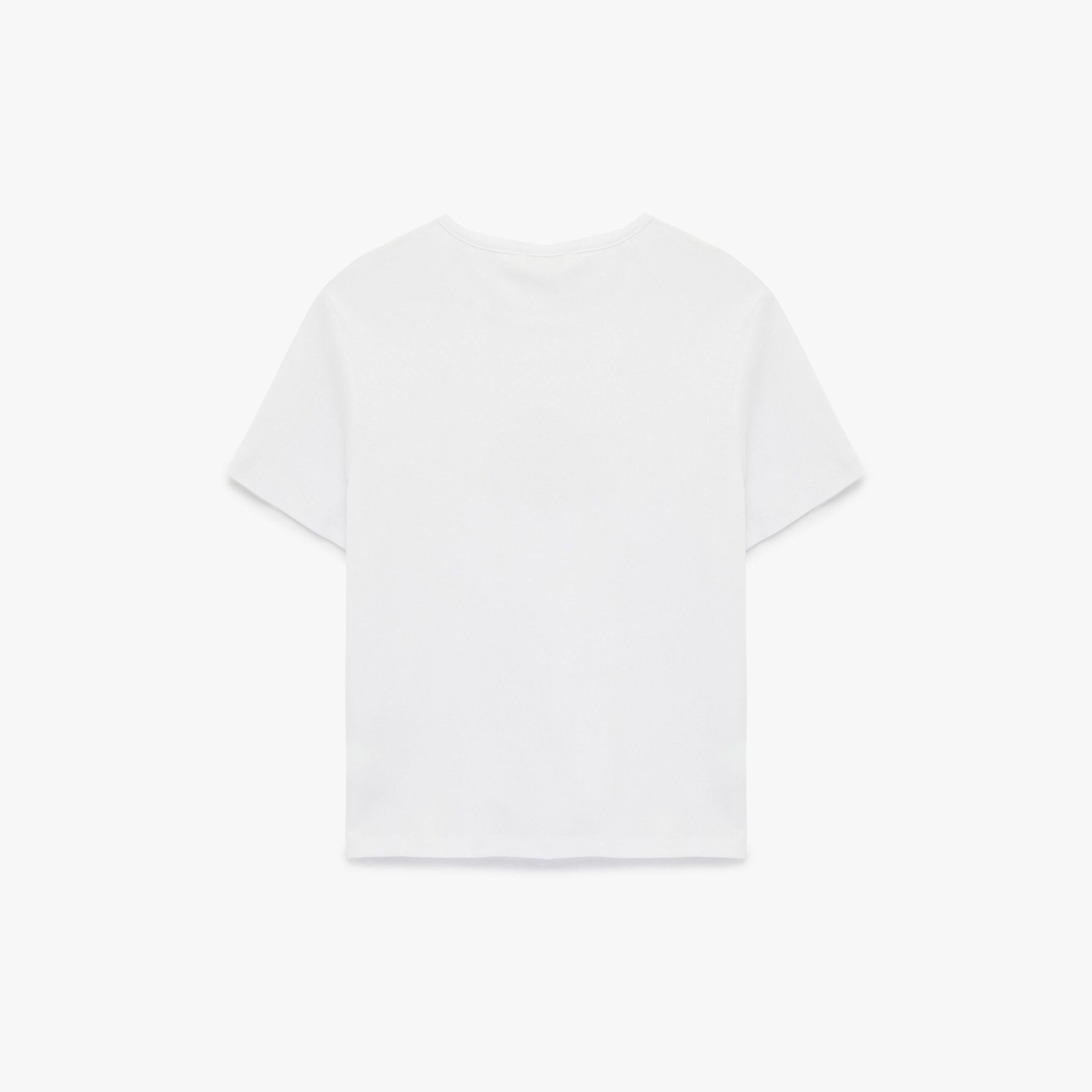 KOTON White Beaded Flower Cotton Women's T-Shirt-women-clothing-tshirts-image-5