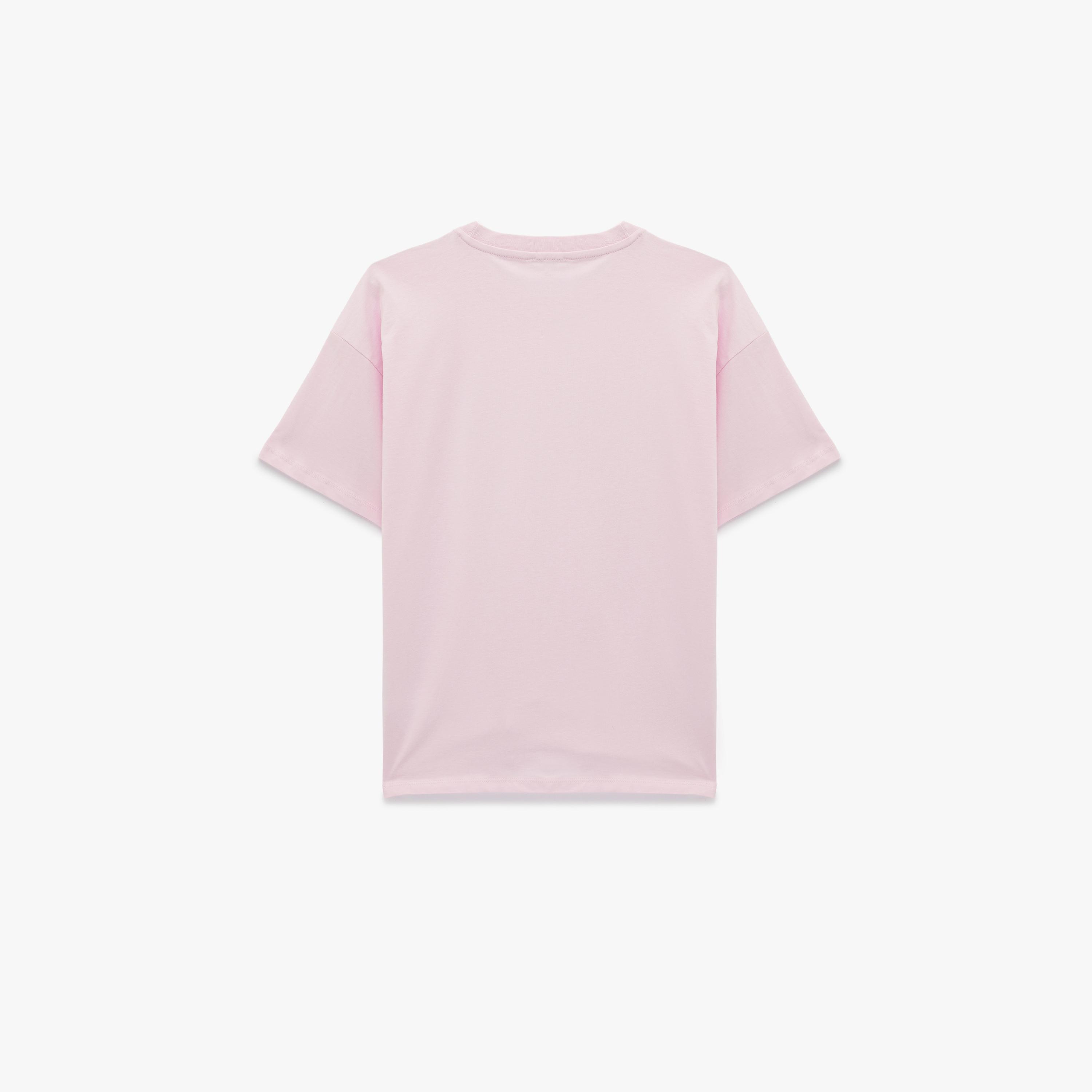 KOTON Pink Graphic Print Cotton Women's T-Shirt-women-clothing-tshirts-image-5