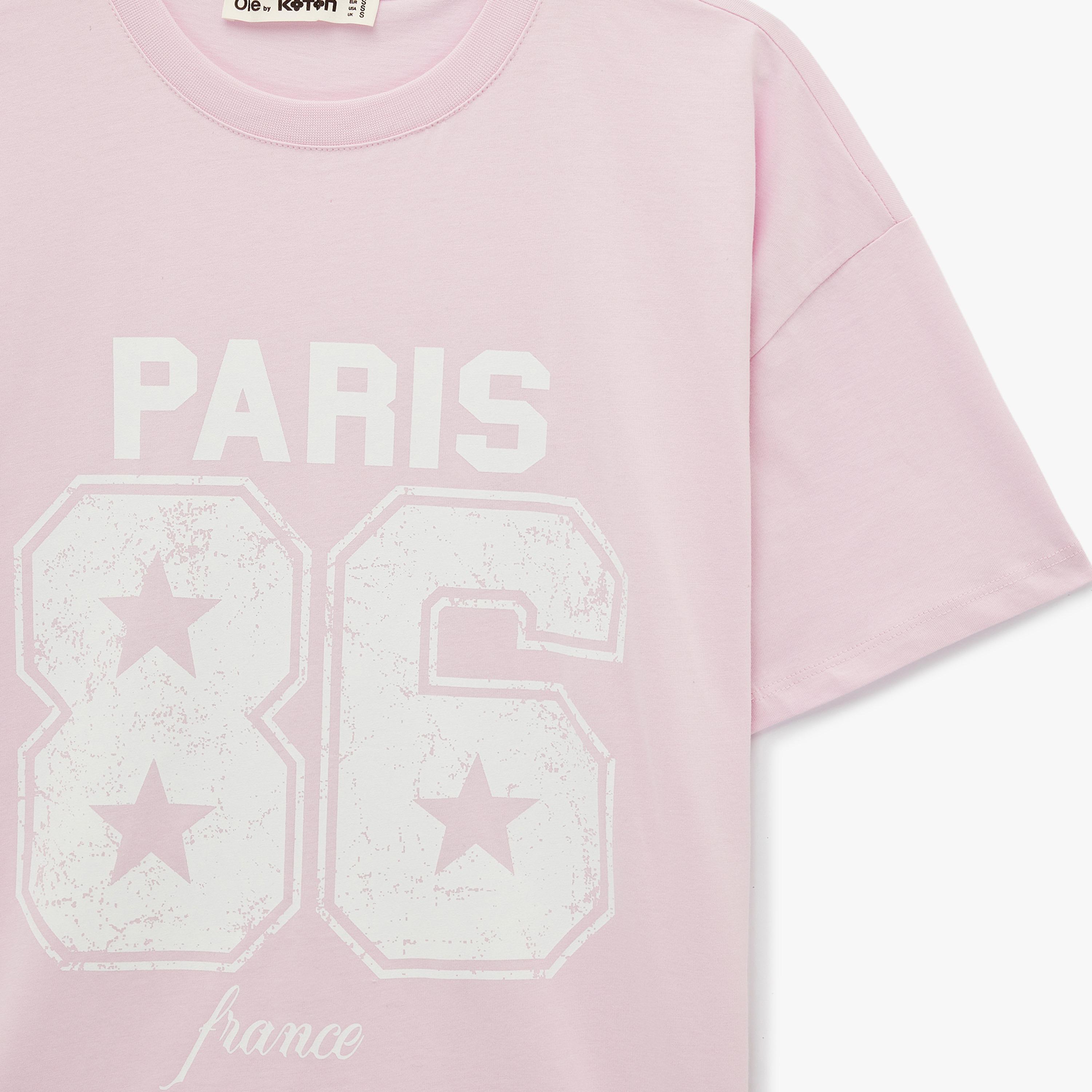 KOTON Pink Graphic Print Cotton Women's T-Shirt-women-clothing-tshirts-image-6