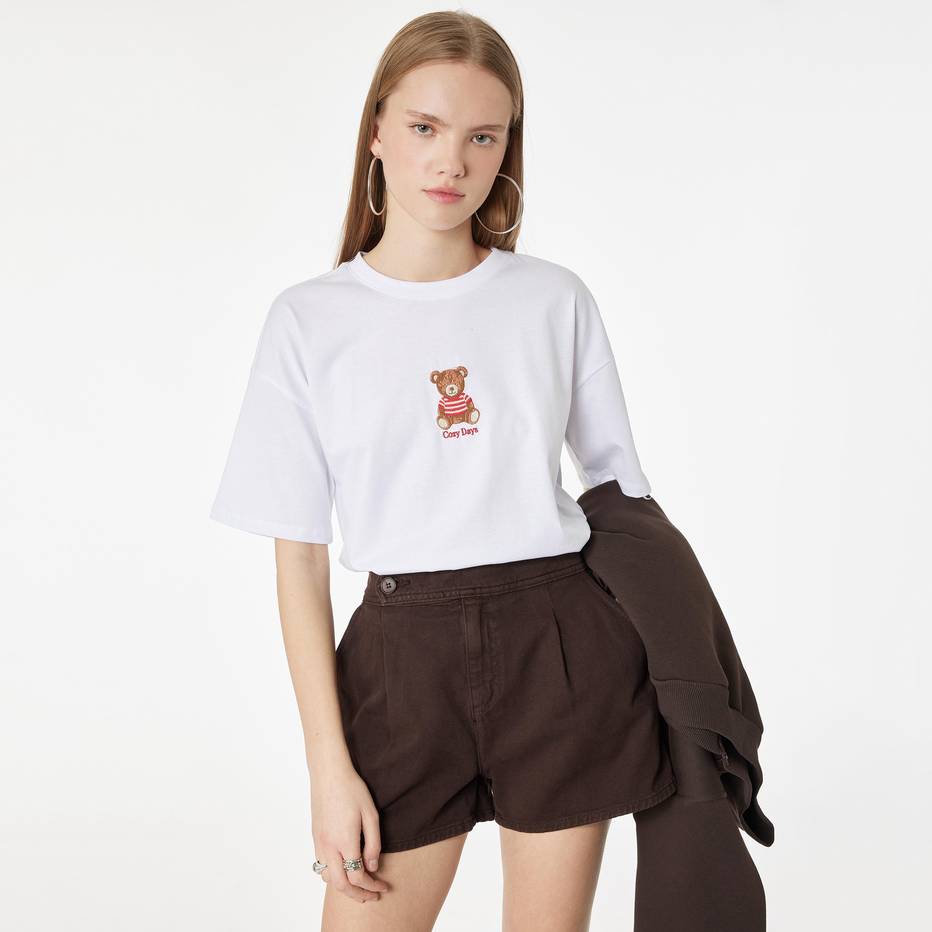 تي شيرت نسائي قطني أبيض من كوتون-women-clothing-tshirts-image-1