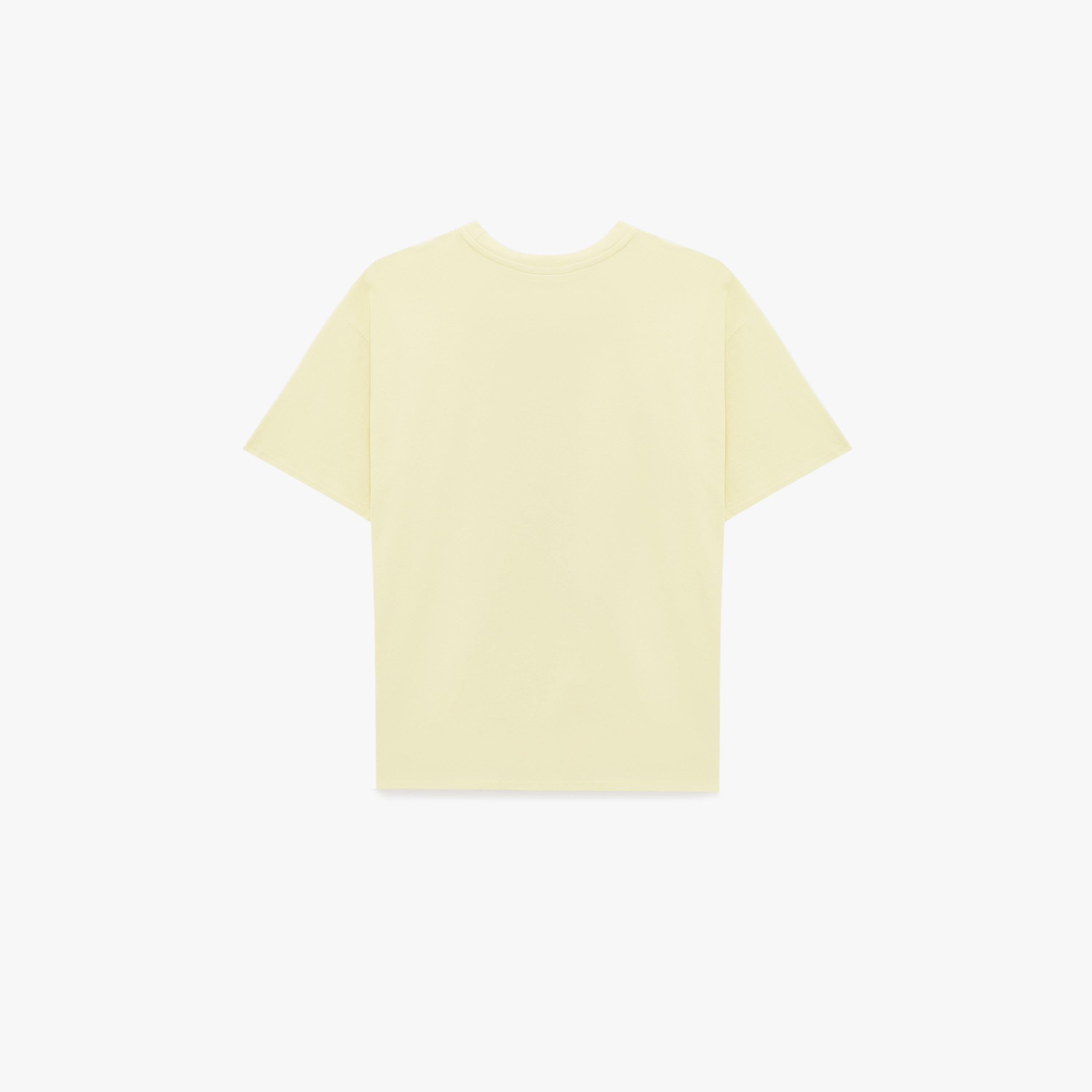 KOTON Yellow Embroidered Teddy Cotton Women's T-Shirt-women-clothing-tshirts-image-5