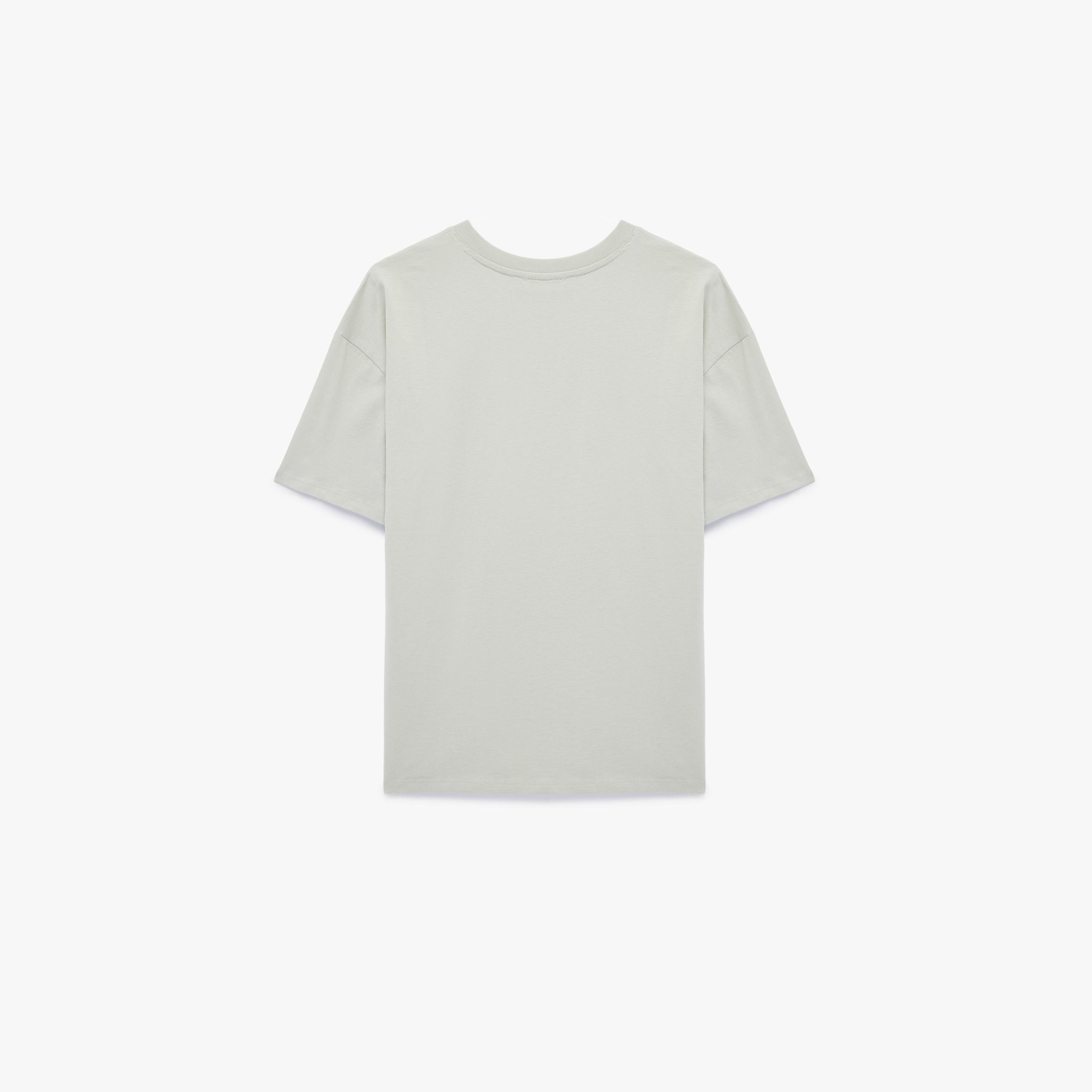 KOTON Light Green Embroidered Teddy Cotton Women's T-Shirt-women-clothing-tshirts-image-4