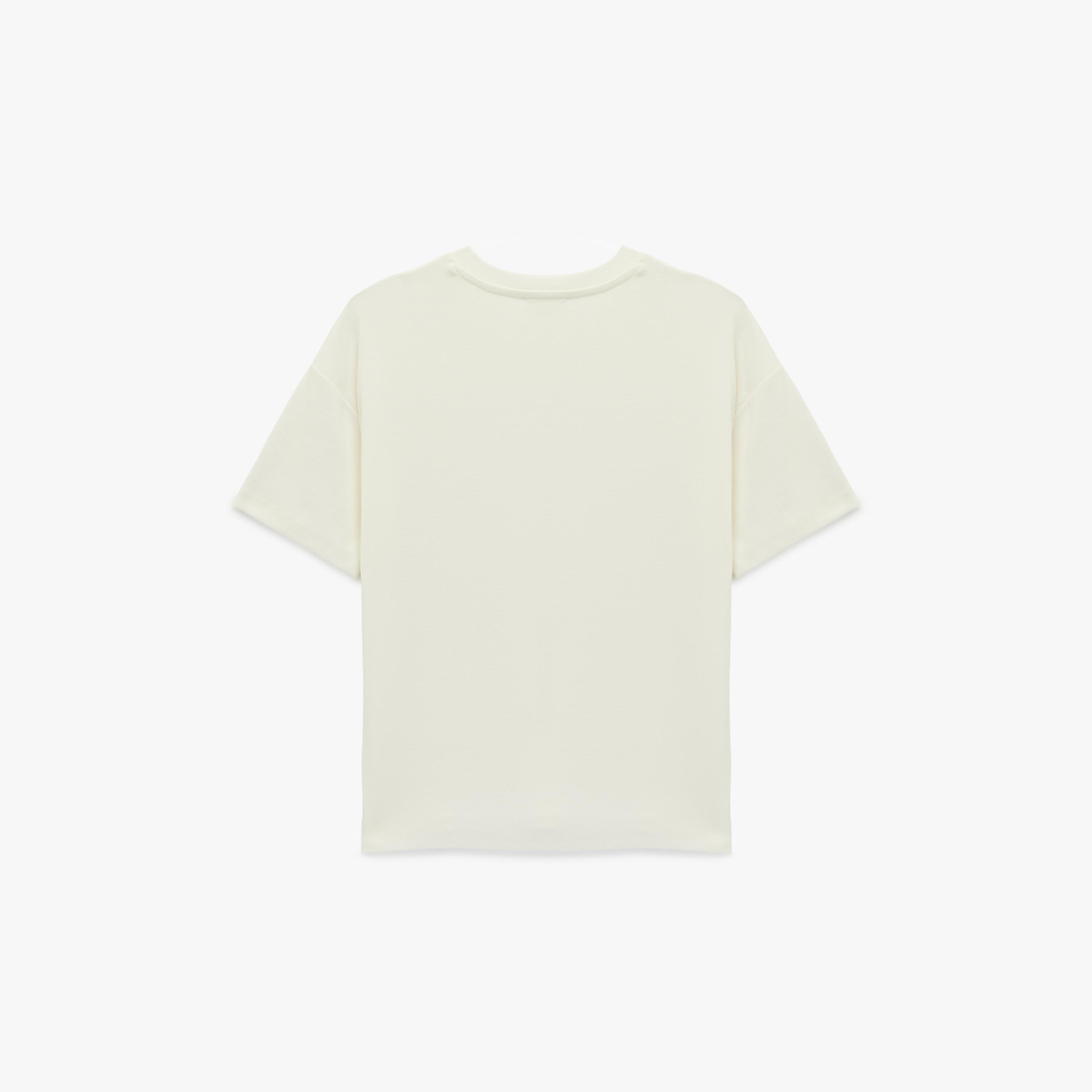 تيشيرت نسائي بأكمام "دروب شولدر" منسدلة بلون كريمي من كوتون-women-clothing-tshirts-image-4